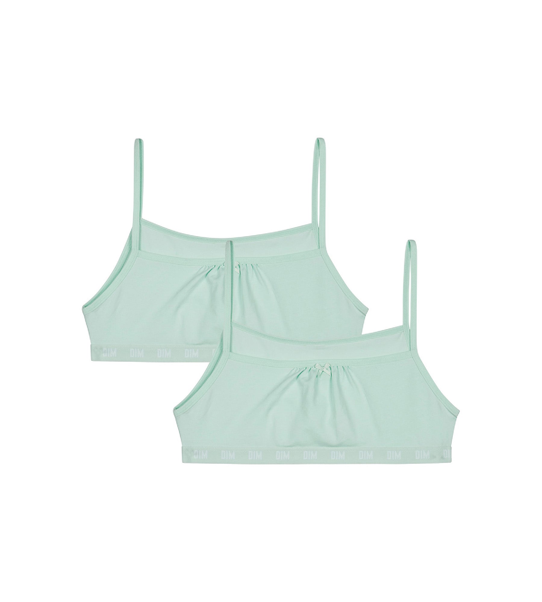 DIM Dim Skin Care Pastel Blue Set of 2 organic cotton wireless bralettes in organic cotton