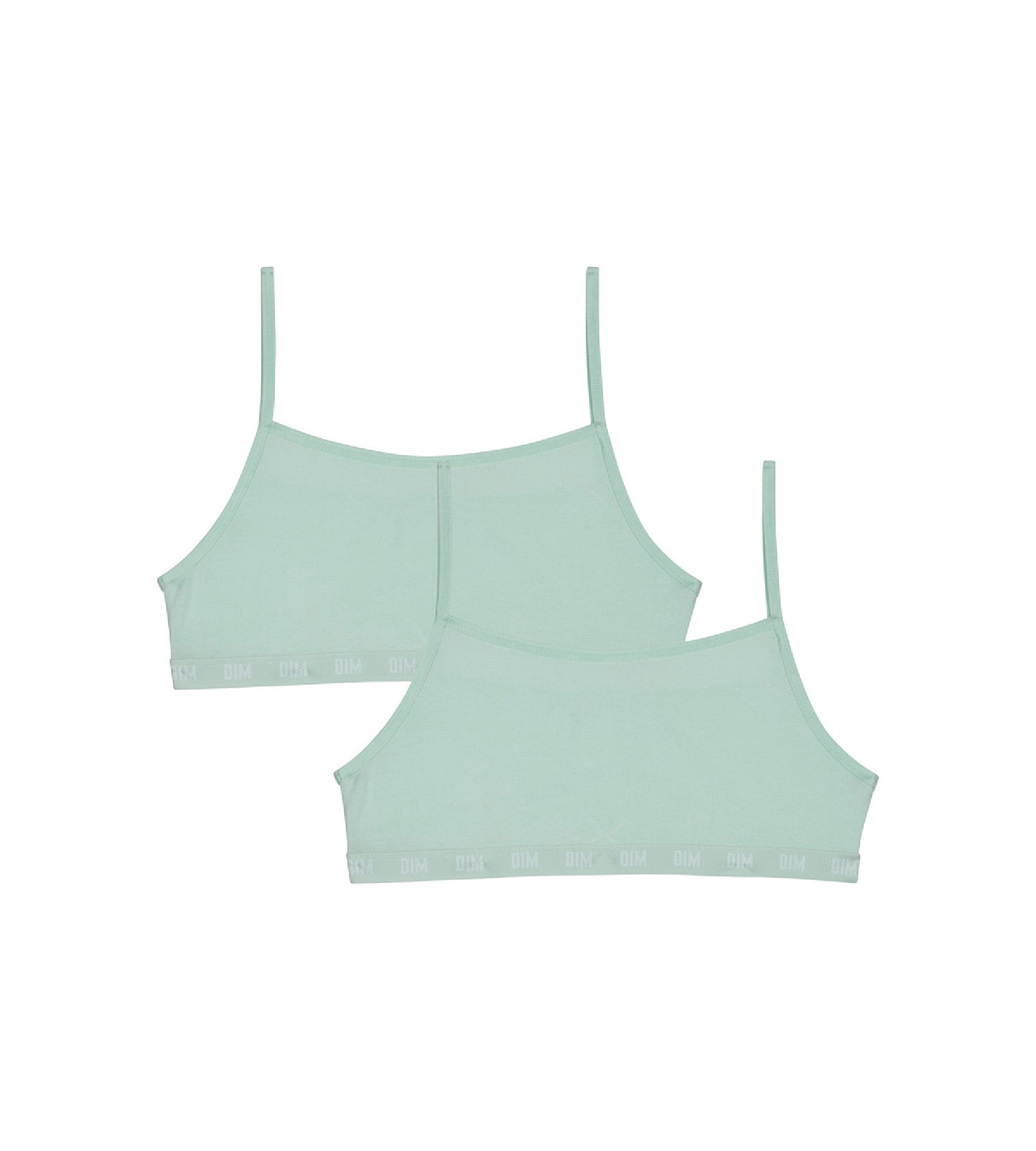 DIM Dim Skin Care Pastel Blue Set of 2 organic cotton wireless bralettes in organic cotton