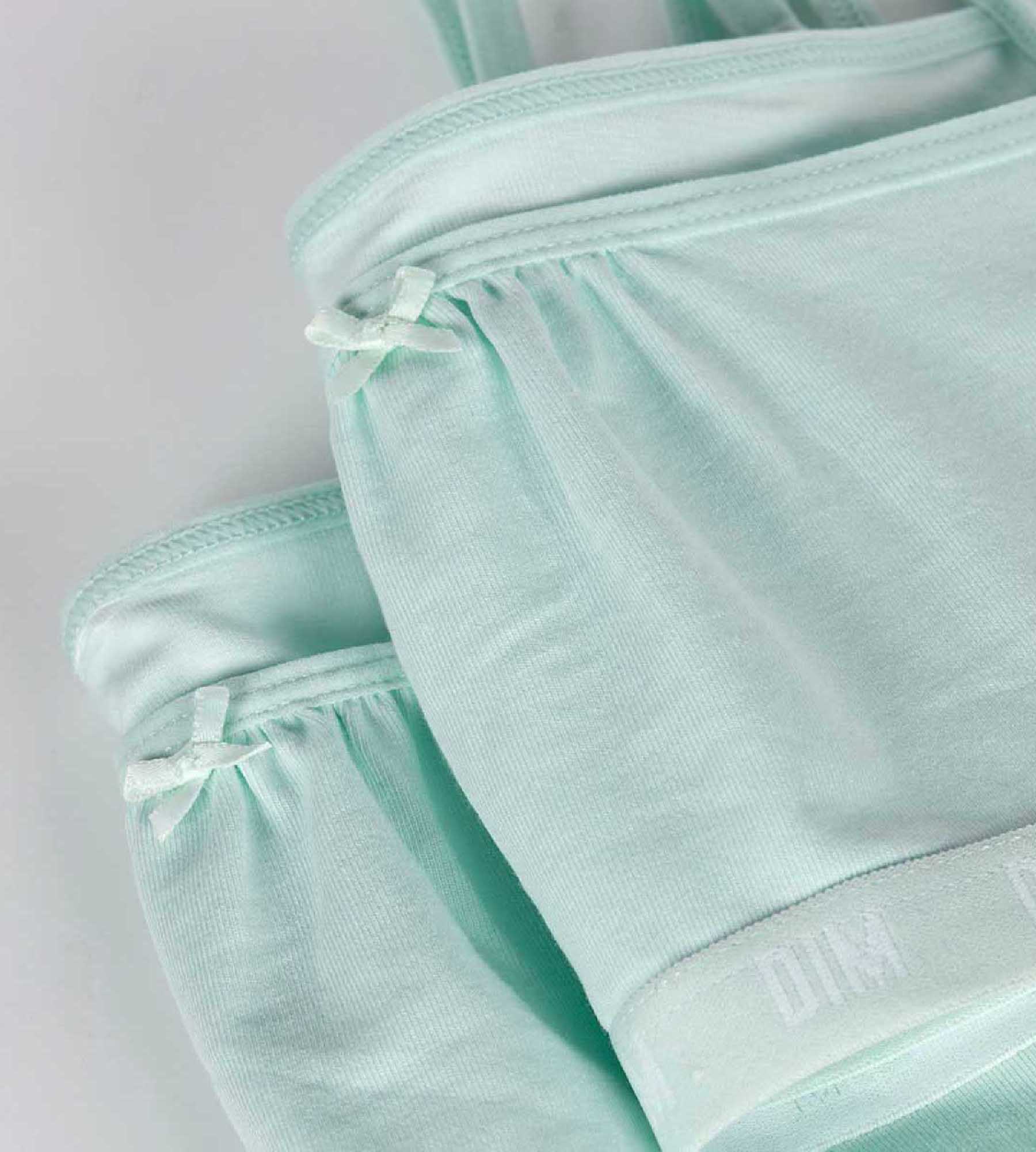 DIM Dim Skin Care Pastel Blue Set of 2 organic cotton wireless bralettes in organic cotton