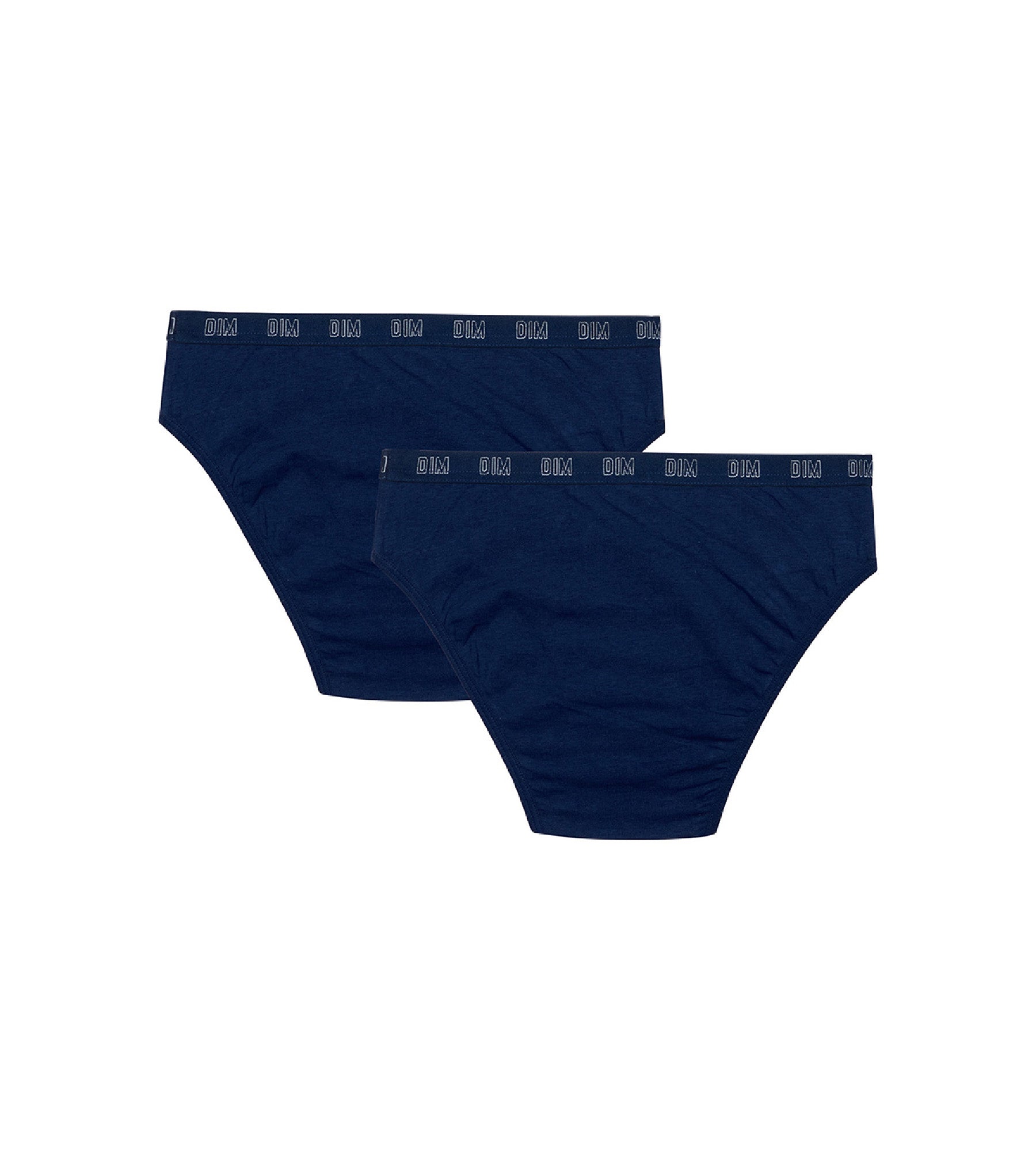 DIM Dim Skin Care Pack of 2 Navy Blue girls' organic cotton knickers
