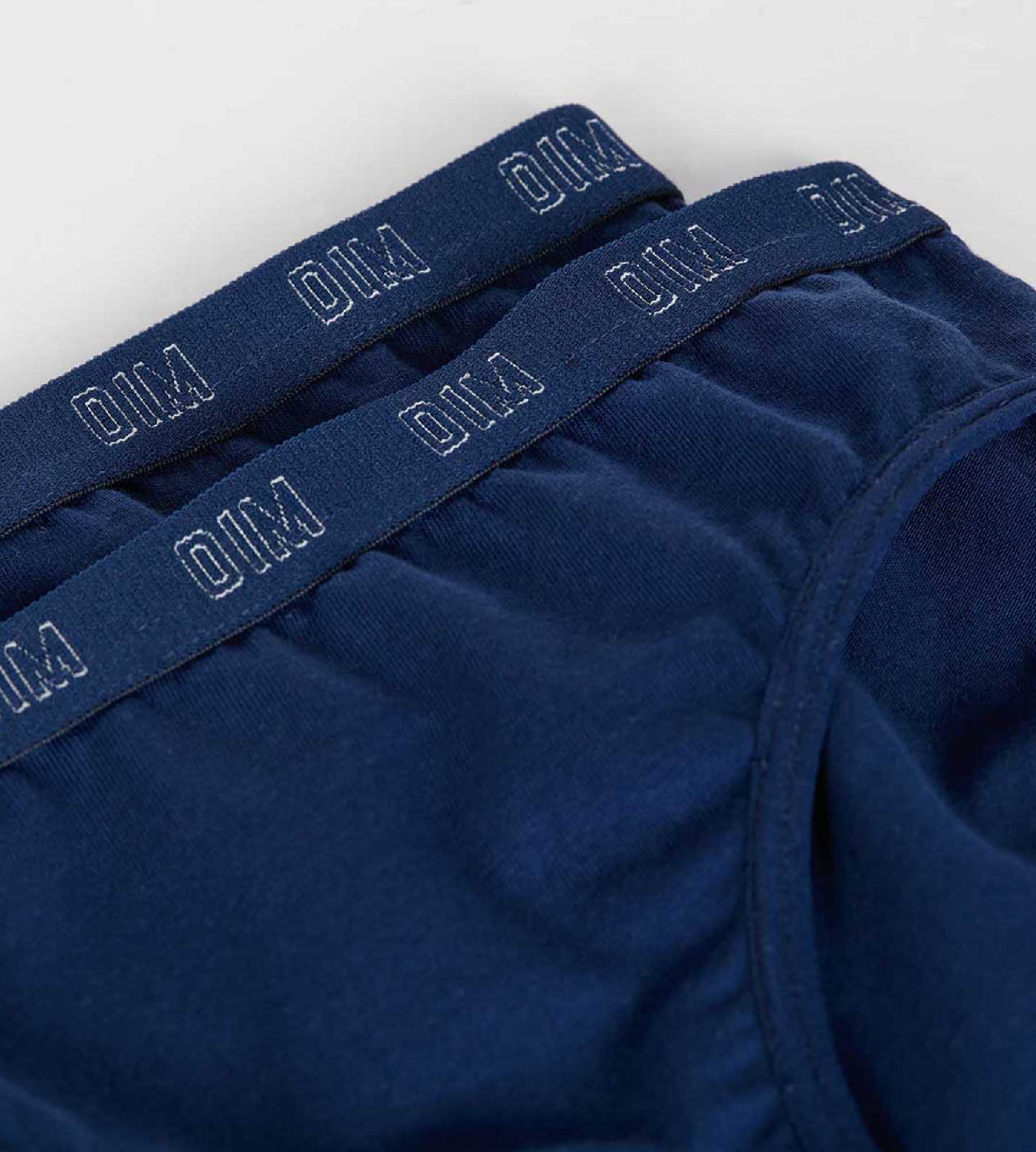 DIM Dim Skin Care Pack of 2 Navy Blue girls' organic cotton knickers
