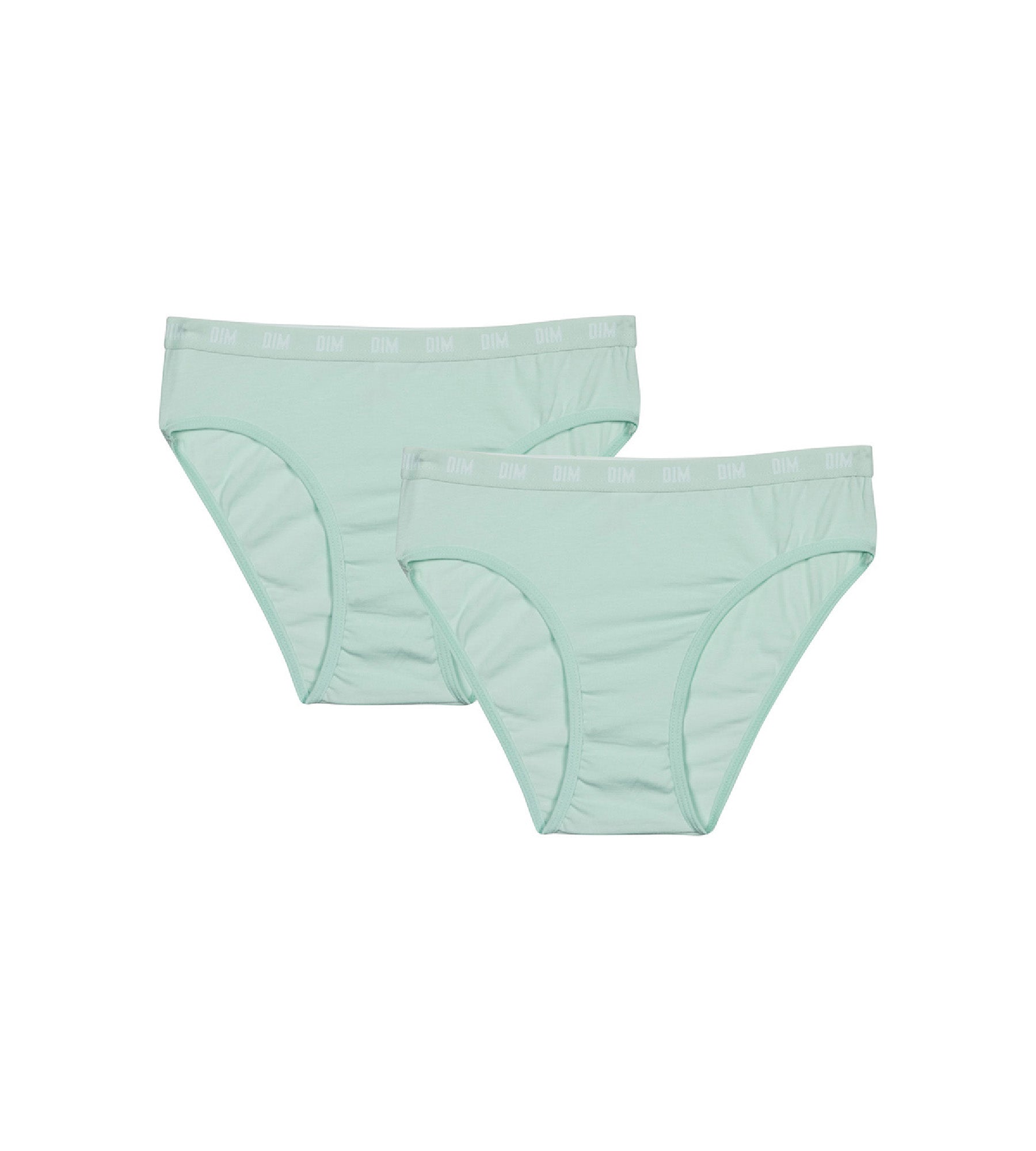 DIM Dim Skin Care Pack of 2 Pastel Blue girls' organic cotton knickers