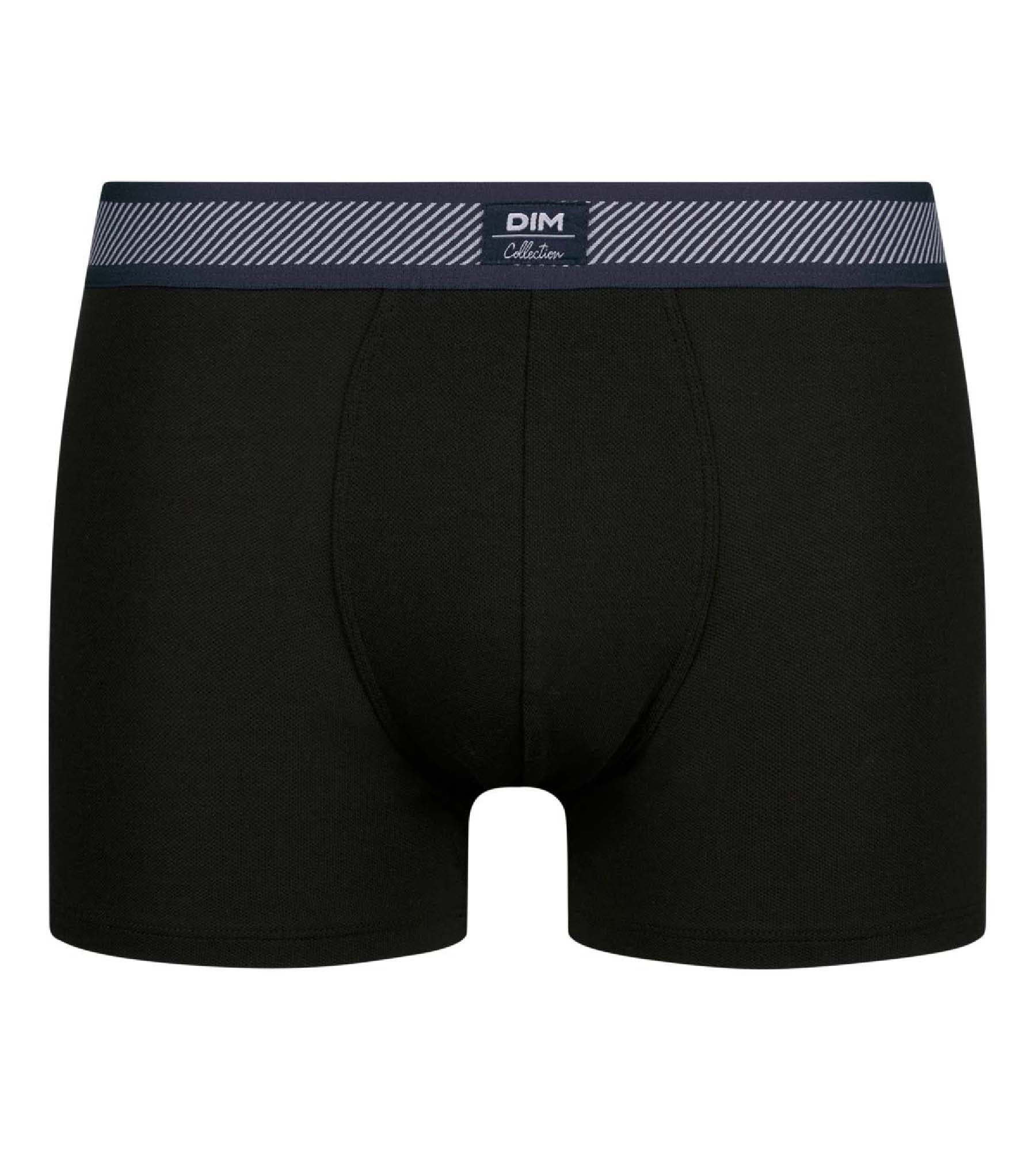 DIM Dim Smart Black Men's cotton modal boxer with striped waistband