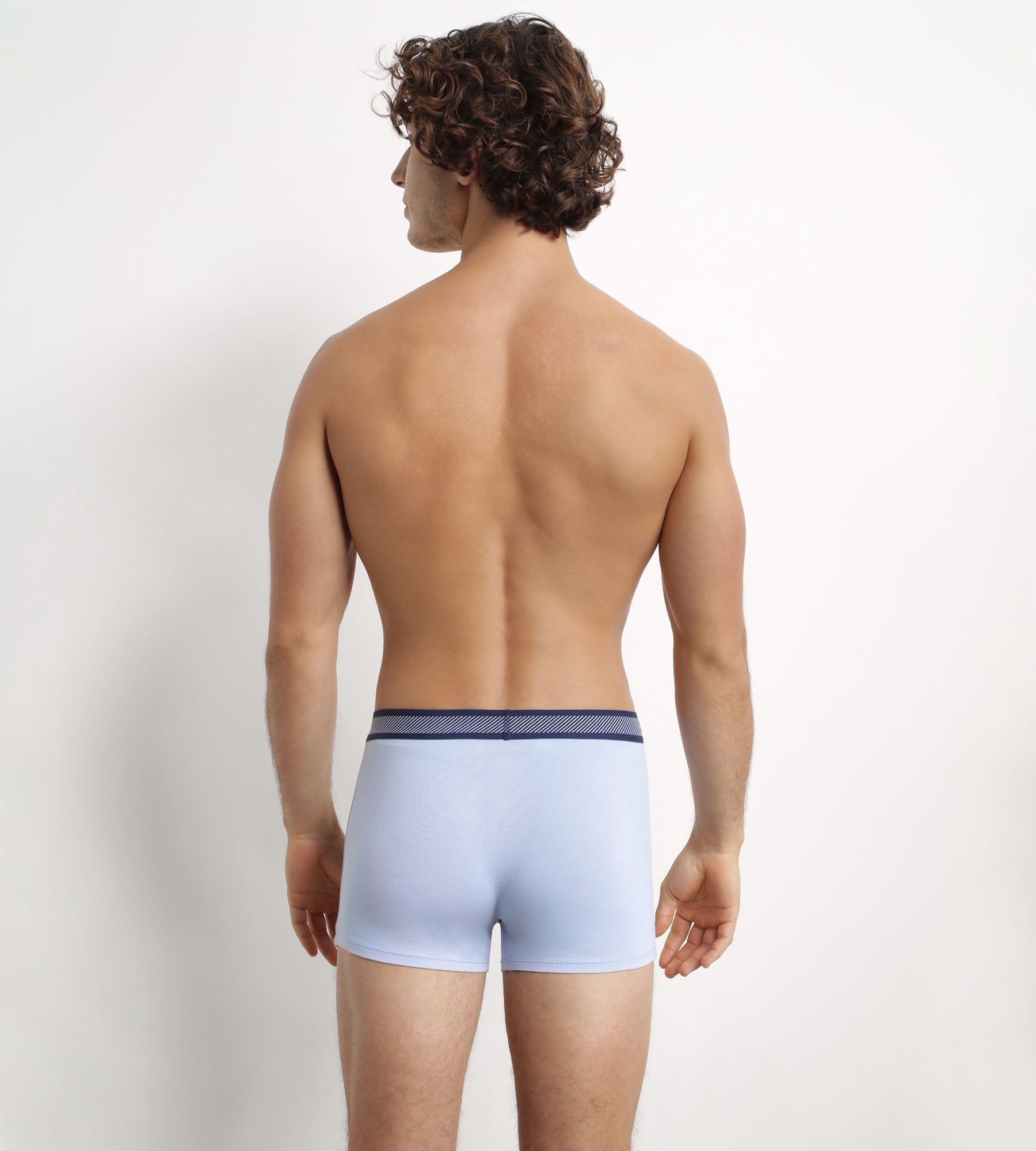 DIM Men's boxer shorts in modal cotton with striped waistband Blue Artic Dim Smart