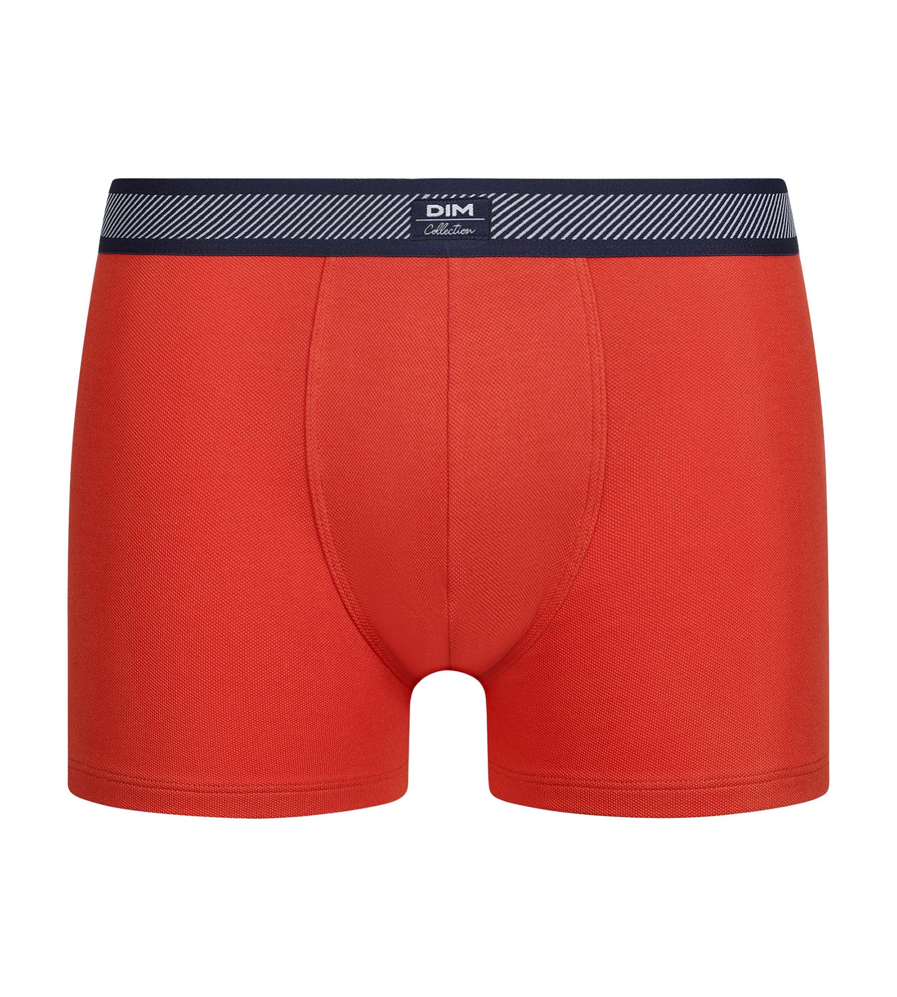 DIM Men's boxer shorts in piqué modal cotton with orange striped waistband Dim Smart