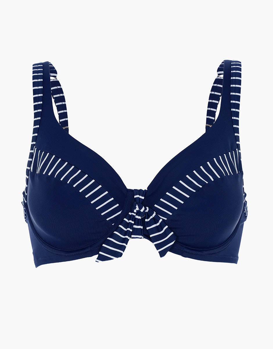 DIM Blue microfibre underwired bikini top