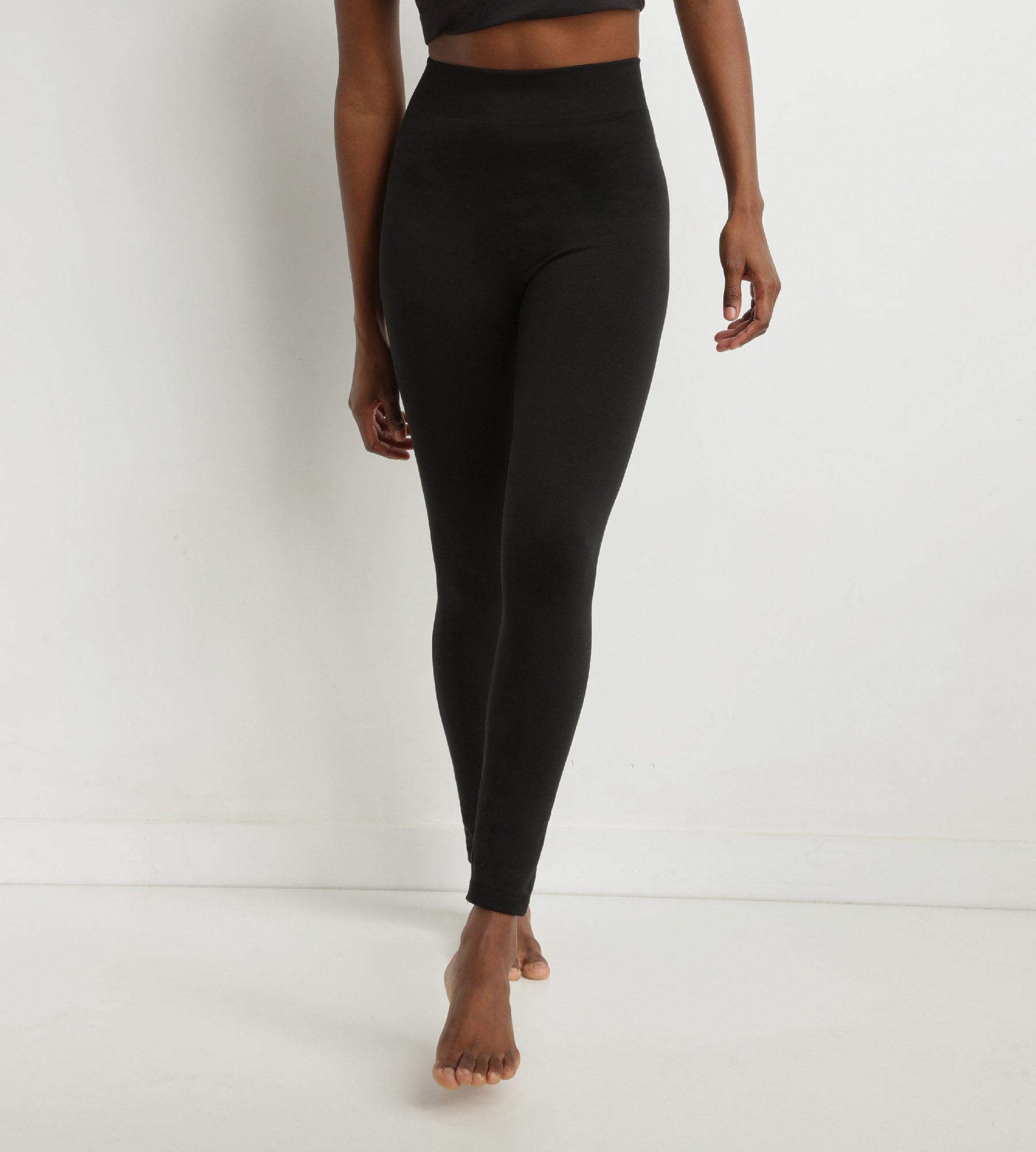 DIM Women's black thermal legging with fleece lining Dim Relax & Go