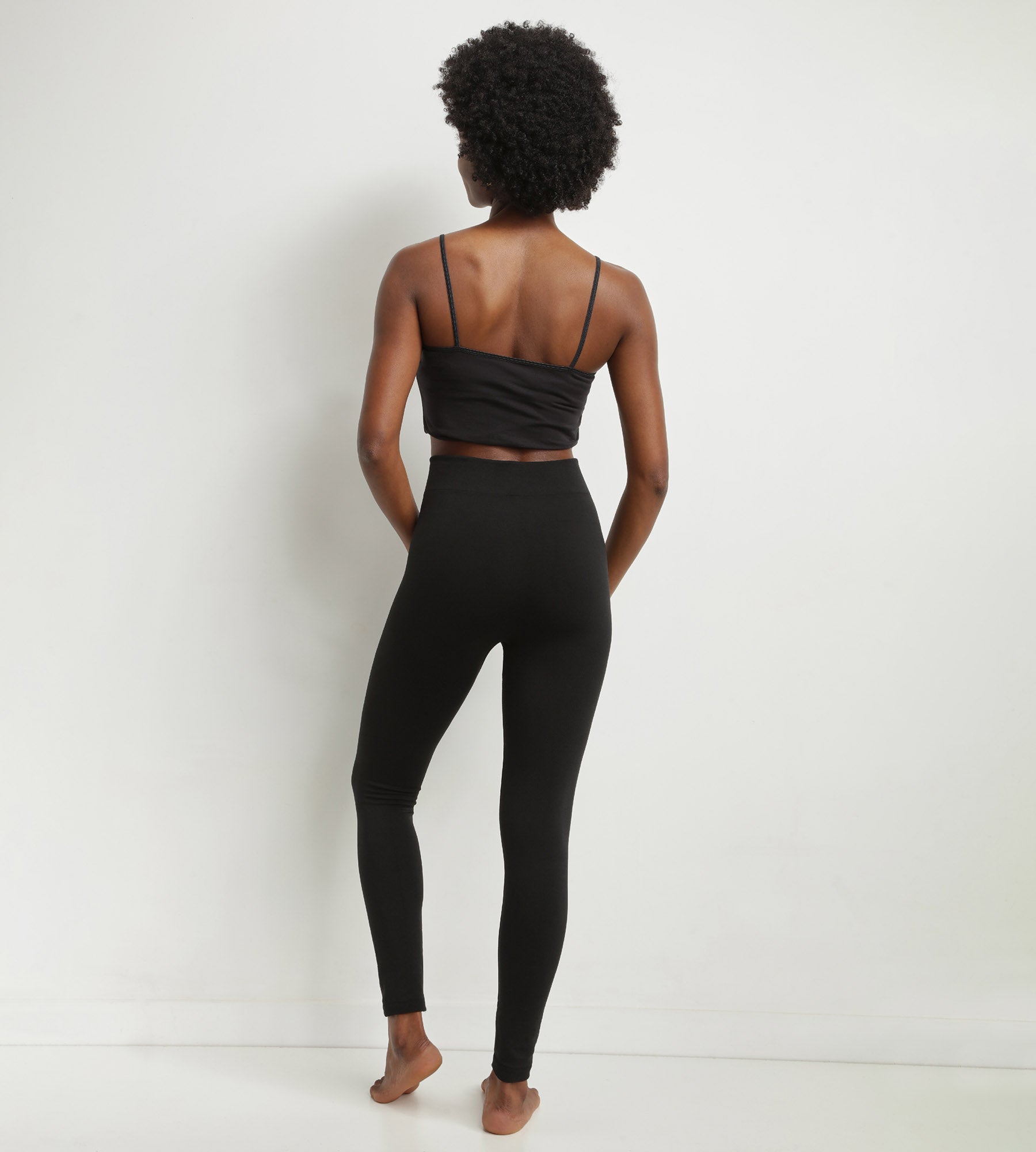 DIM Women's black thermal legging with fleece lining Dim Relax & Go
