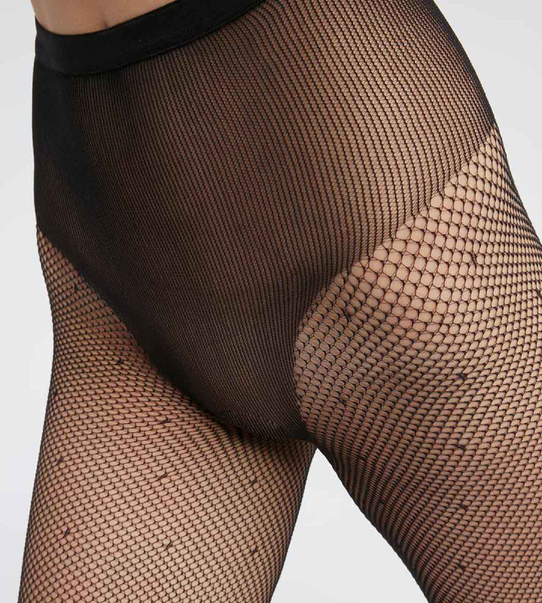 DIM Dim Style Black Women's tights in veil and polka dots with sexy high cut