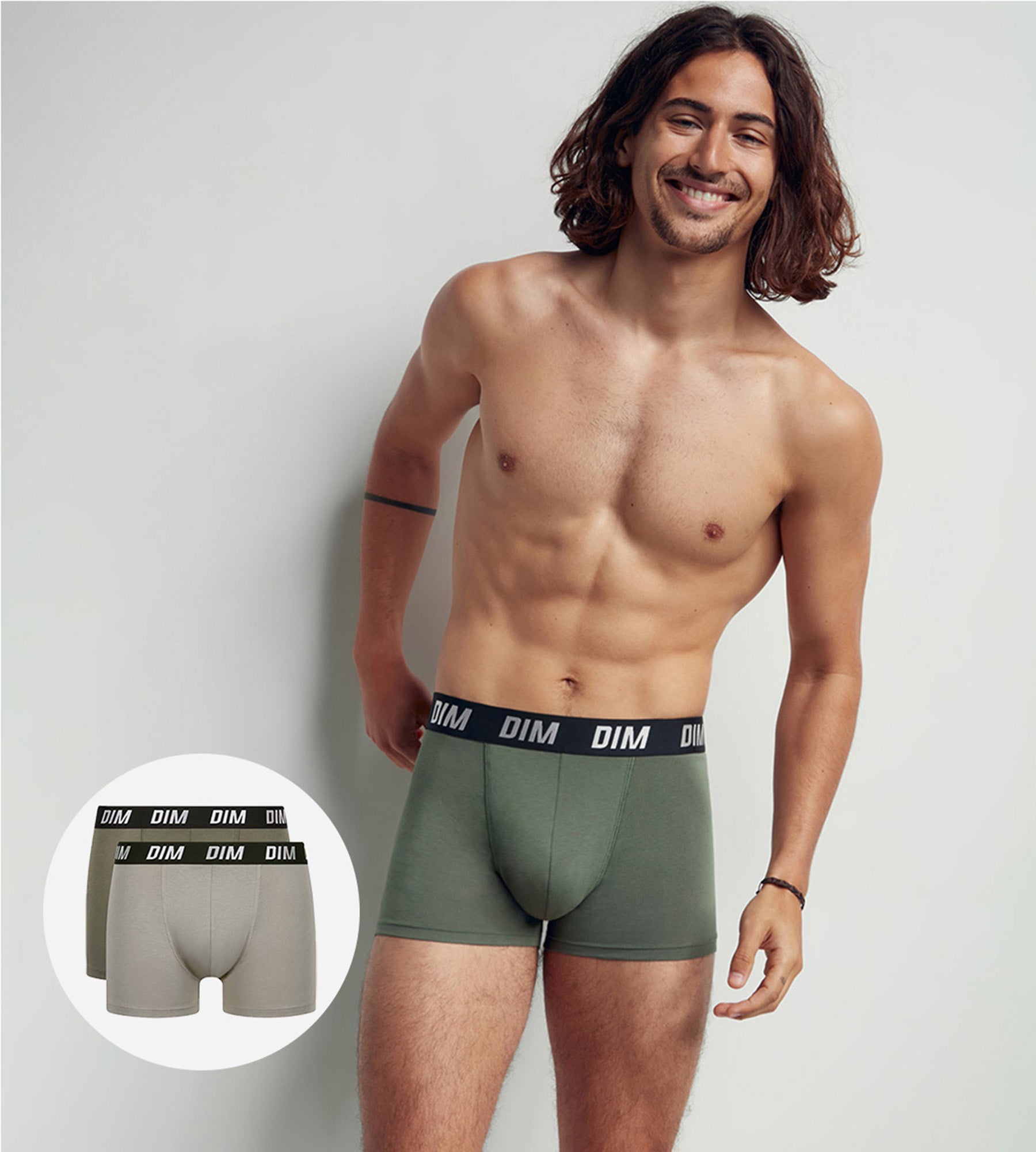 DIM Green Dim Sport Pack of 2 men's boxers with active temperature regulation