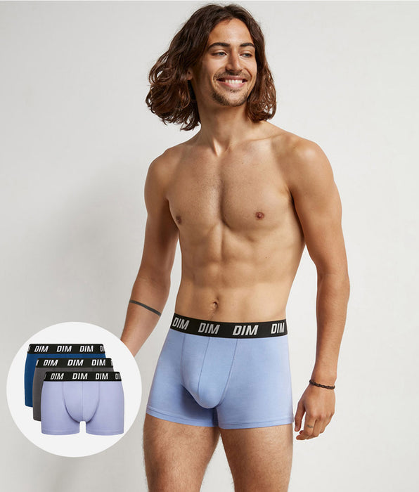 DIM Dim Sport Parma Blue Pack of 3 men's boxers with active temperature regulation