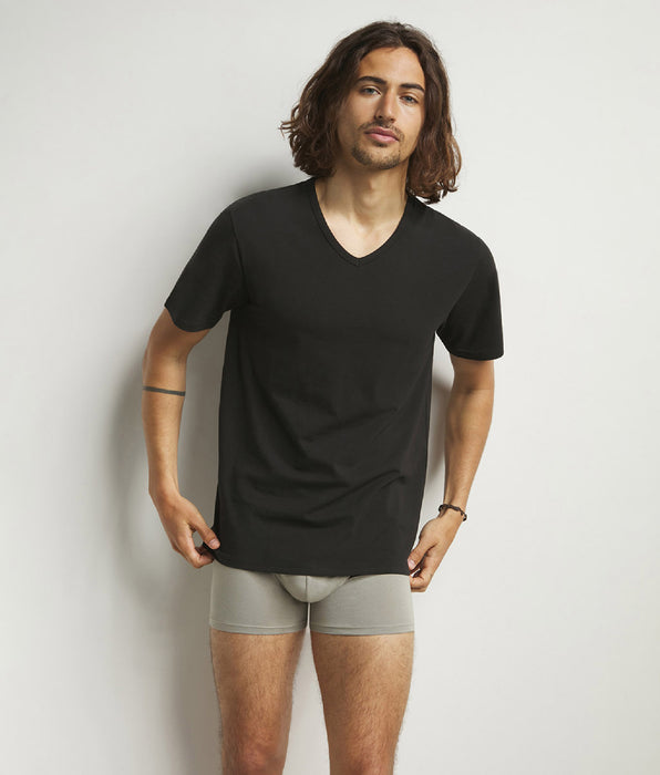 DIM Dim Sport Set of 2 black men's cotton V-neck T-shirts with active temperature regulation