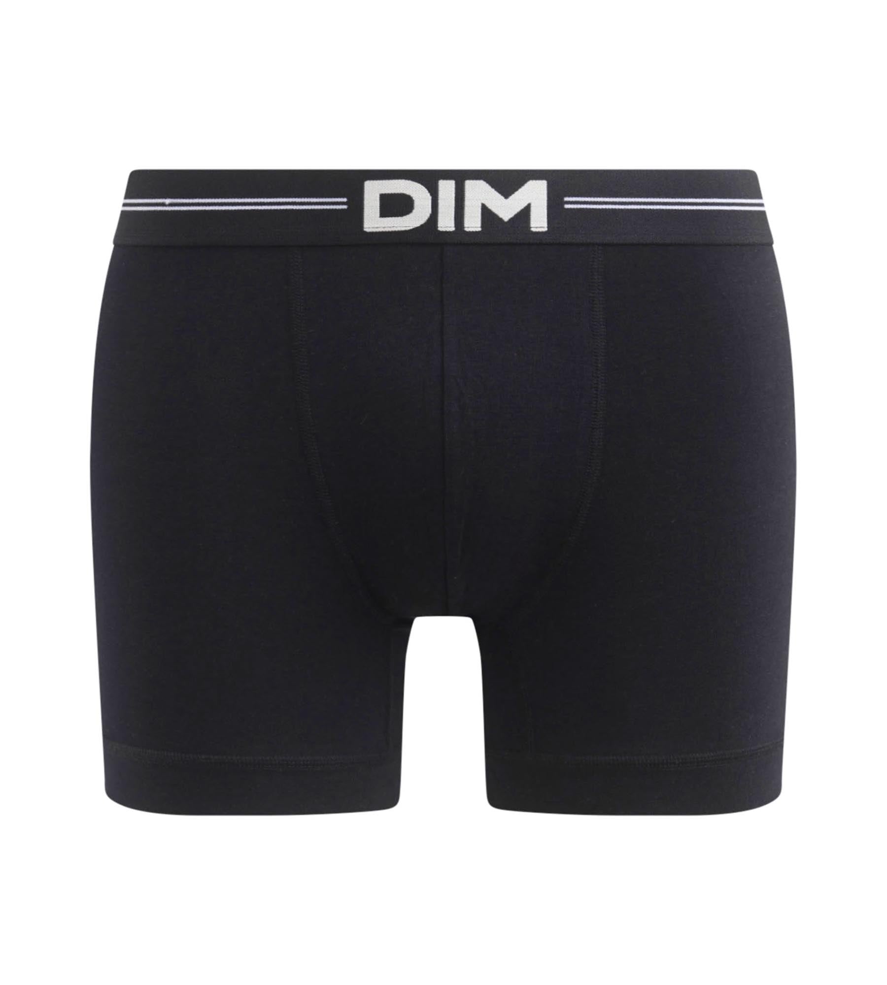 DIM Men's microfibre boxers with flat seams in Black Dim Icons Essentiel