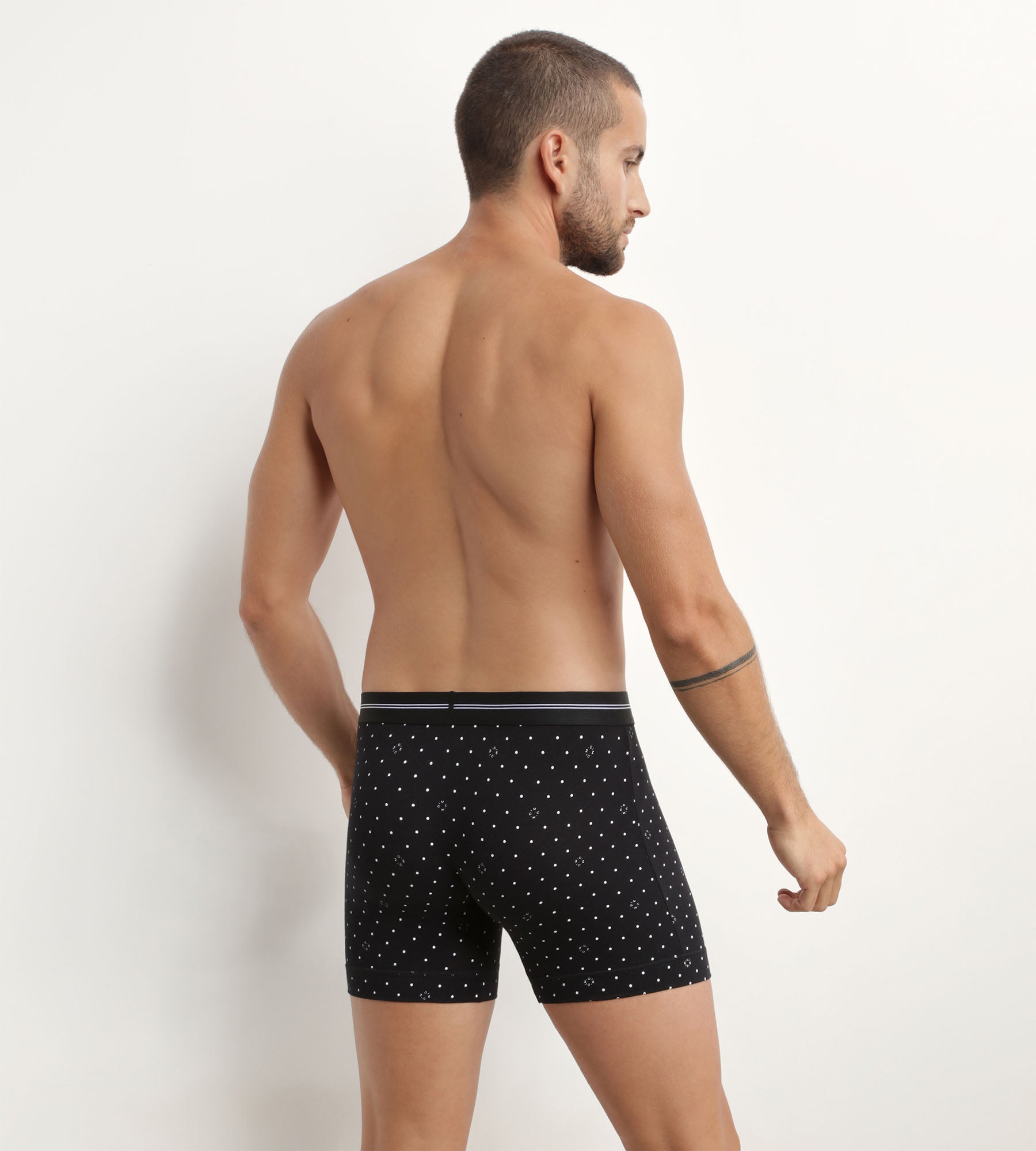 DIM Men's microfibre boxers in Black with logomania pattern Dim Icons Essentiel