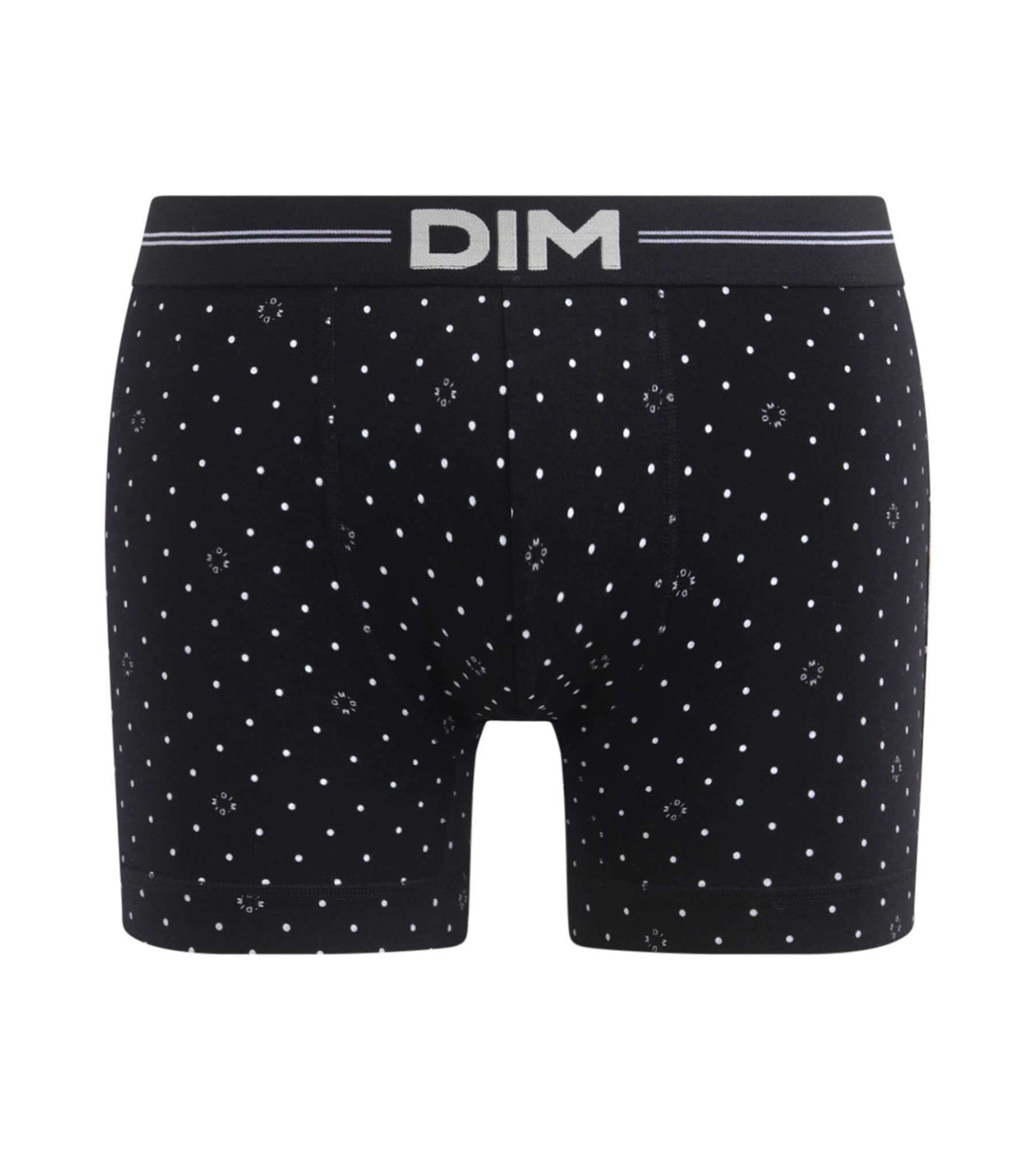DIM Men's microfibre boxers in Black with logomania pattern Dim Icons Essentiel