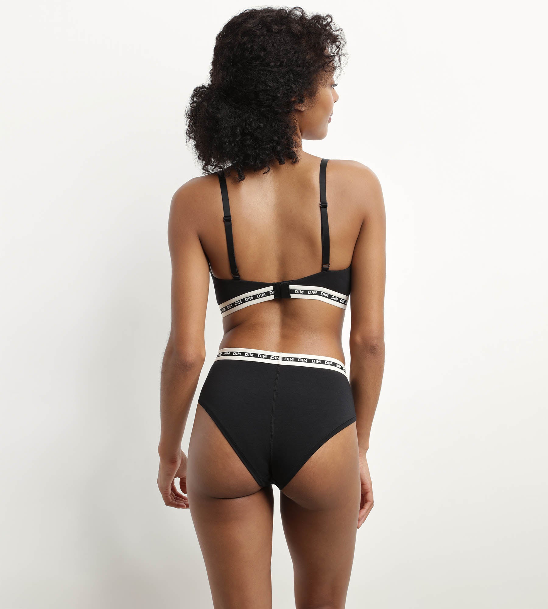 DIM Women's Black modal cotton shorty with contrasting waistband Dim Icon Essentiel