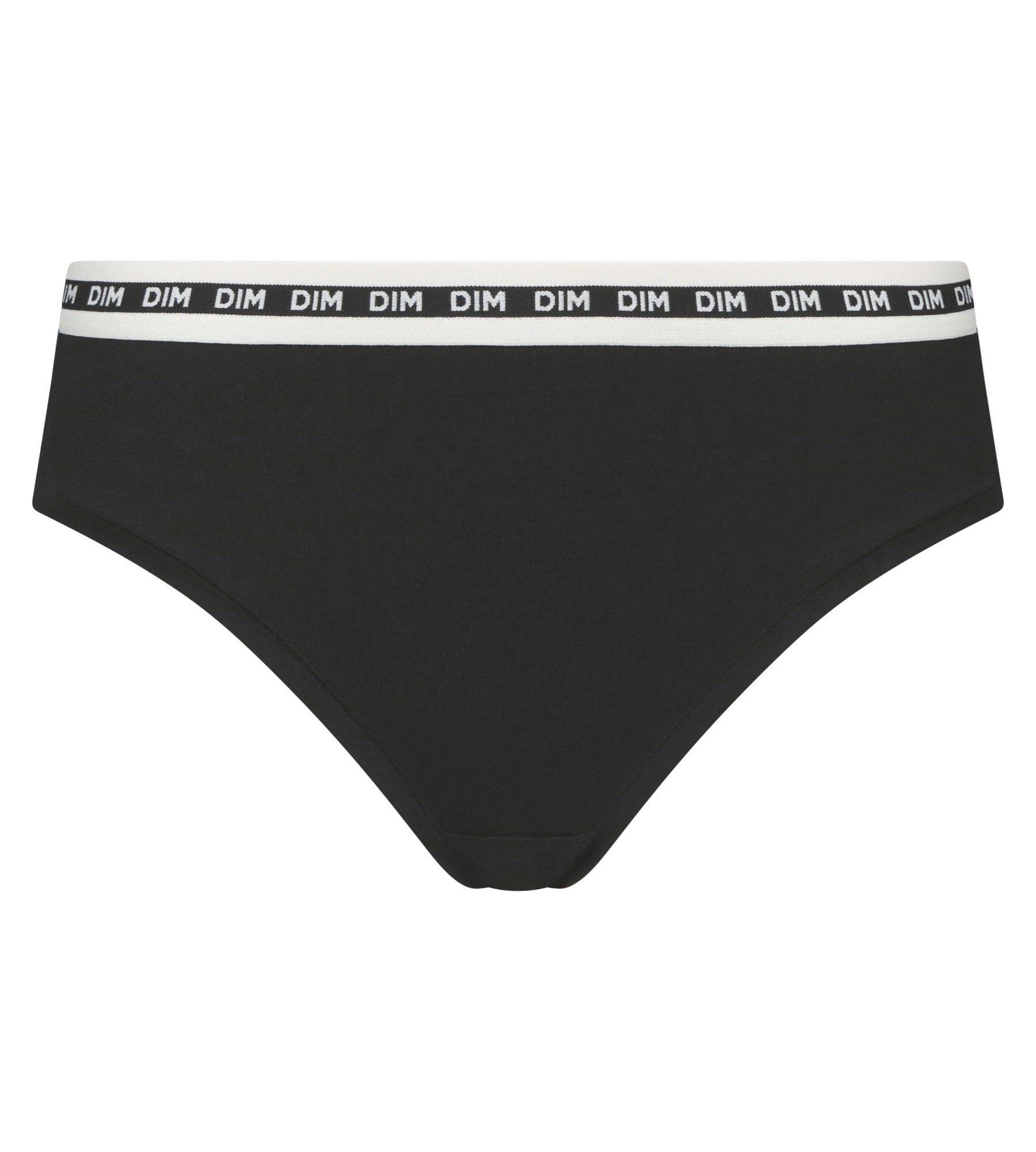 DIM Women's Black modal cotton shorty with contrasting waistband Dim Icon Essentiel