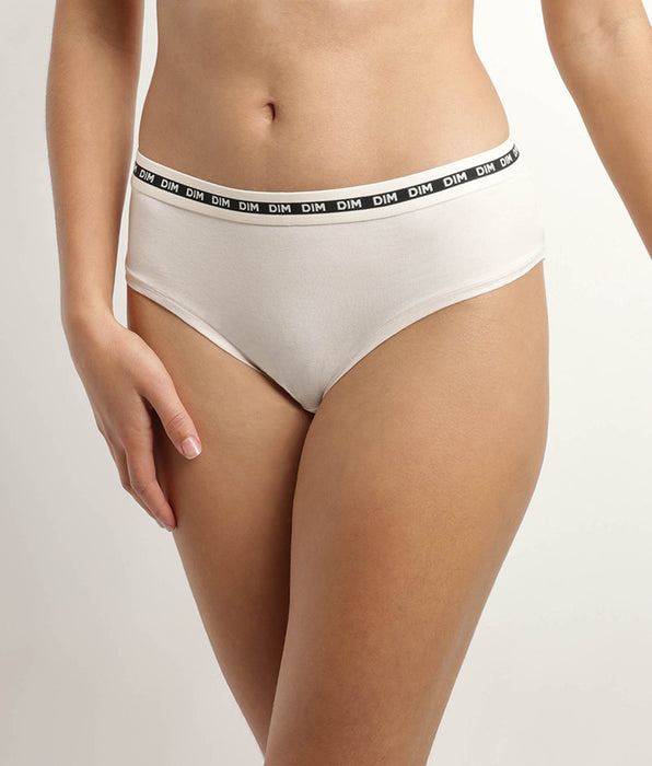 DIM Women's Beige modal cotton shorty with contrasting waistband Dim Icon Essentiel