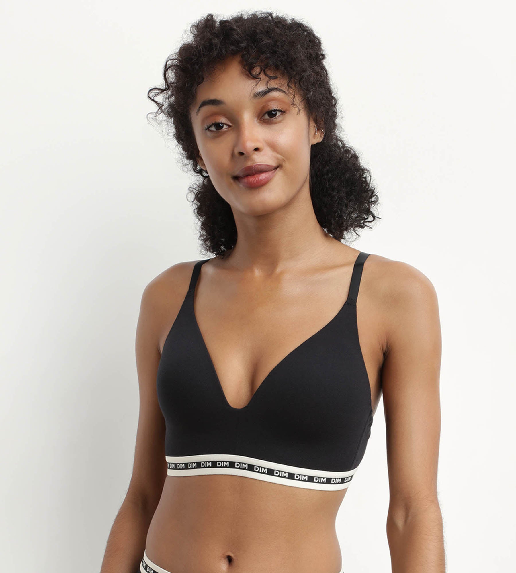DIM Triangle bra in modal cotton Black with molded cups Dim Icon