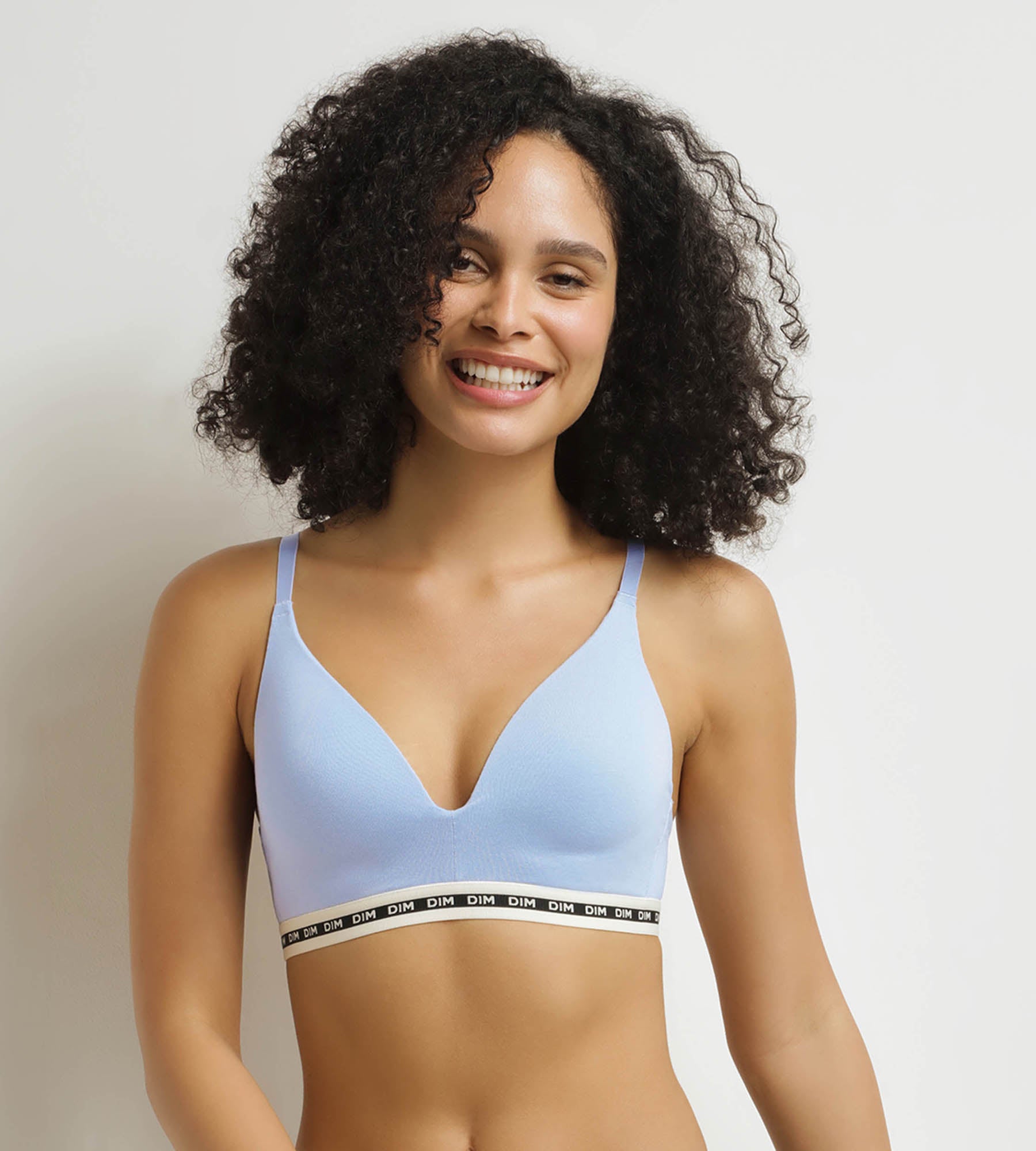 DIM Blue modal cotton triangle bra with molded cups Dim Icons