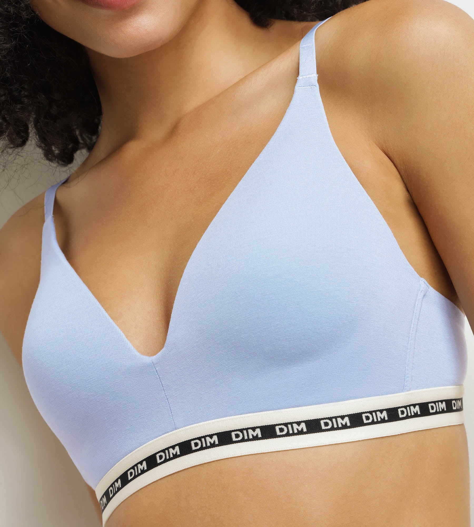 DIM Blue modal cotton triangle bra with molded cups Dim Icons