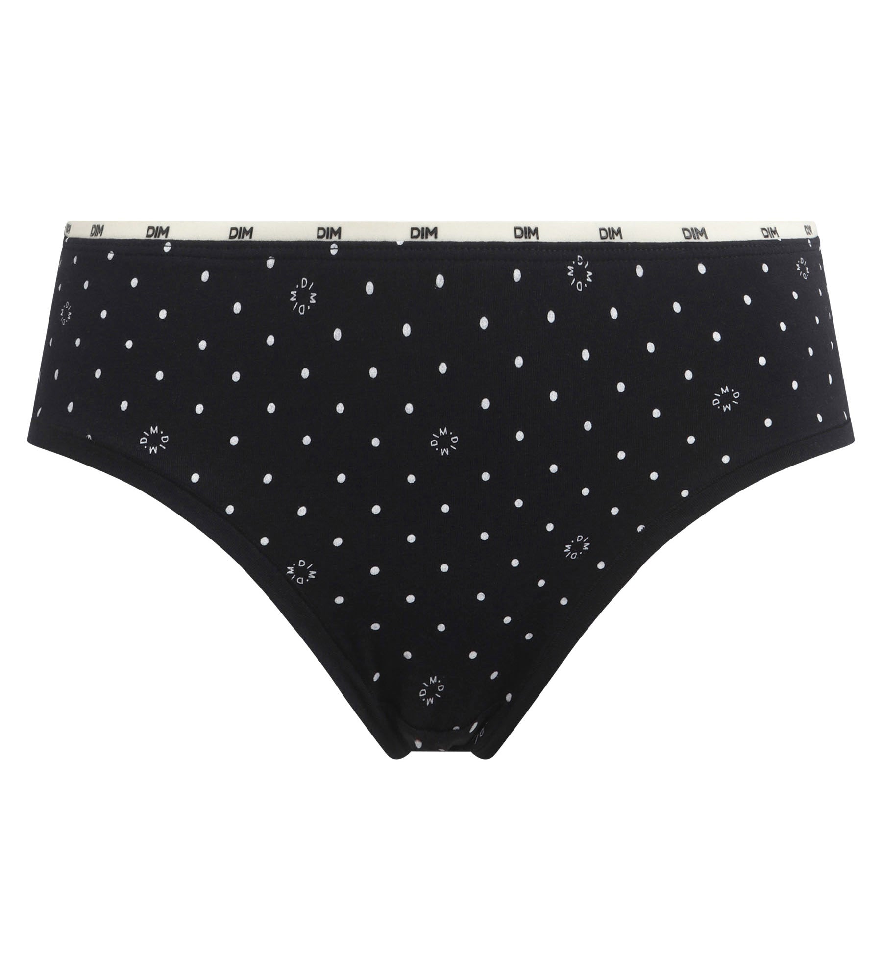 DIM Women's stretch cotton briefs black with logo pattern Dim Icon Essentiel