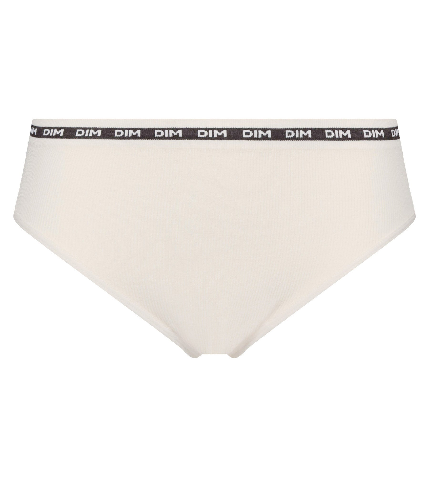 DIM Women's seamless beige ribbed polyamide modal briefs Dim Icons Seamless