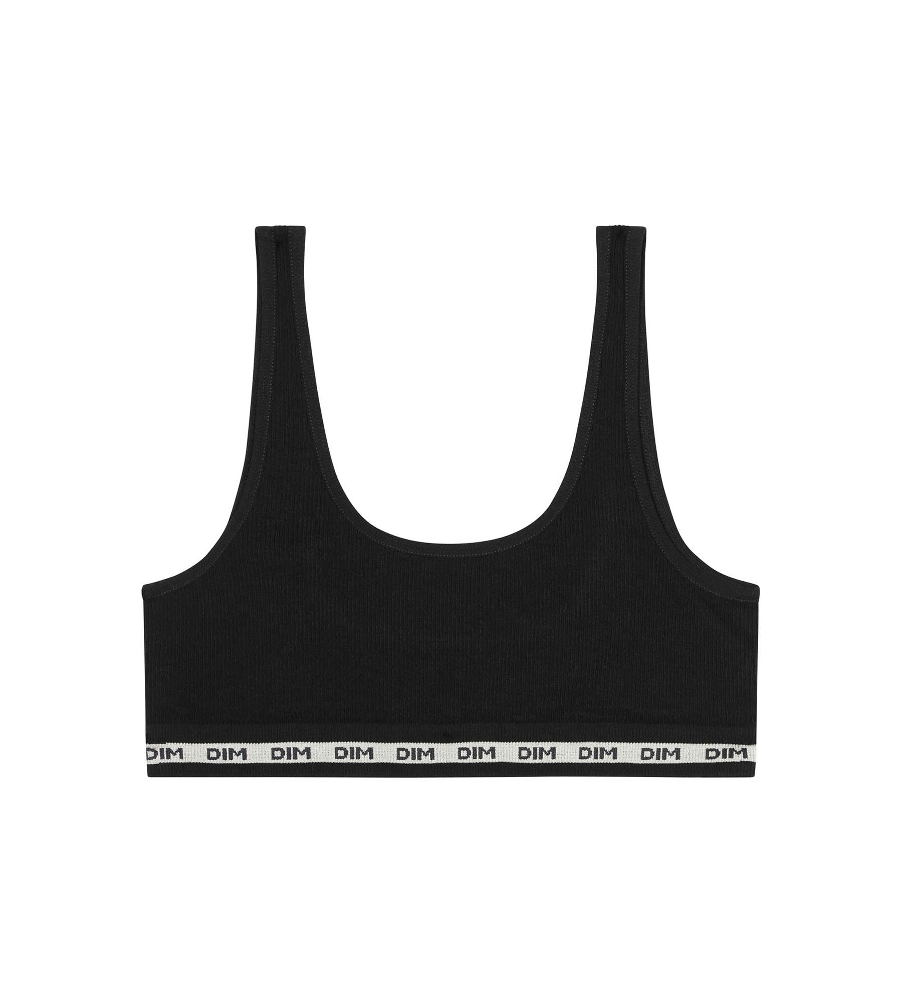 DIM Girls' ribbed fabric bralette in Black Dim Icons