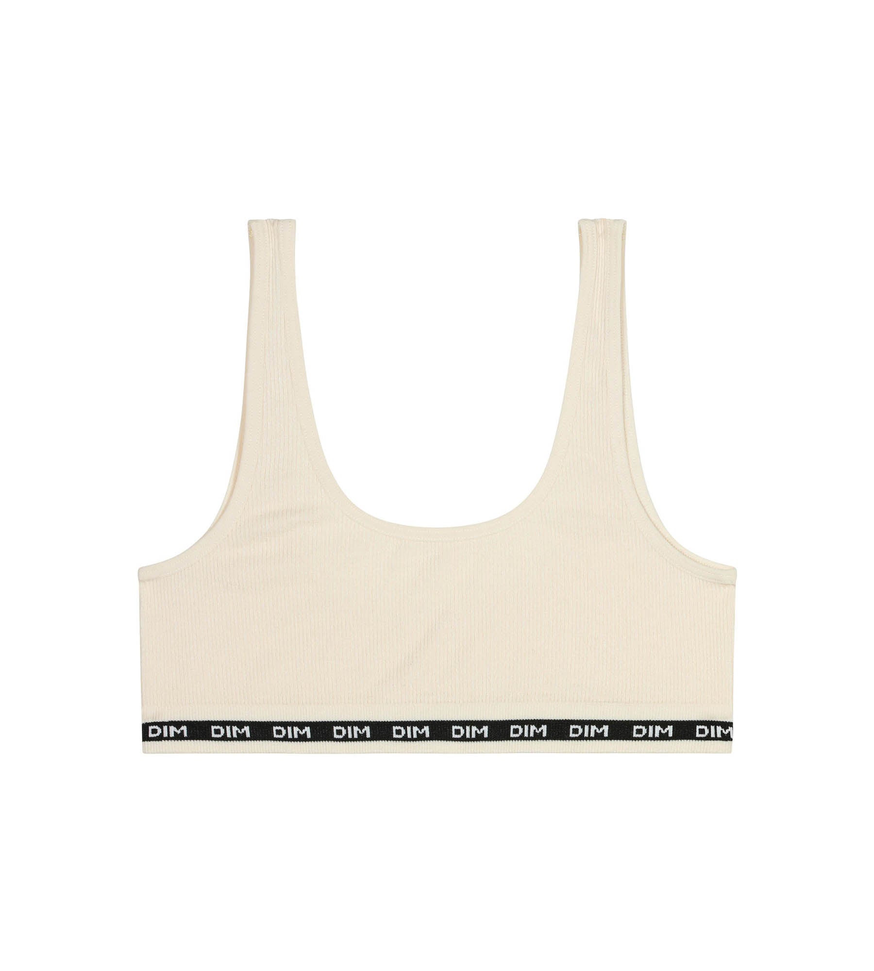 DIM Girls' ribbed fabric bralette in Beige Ivory Dim Icons