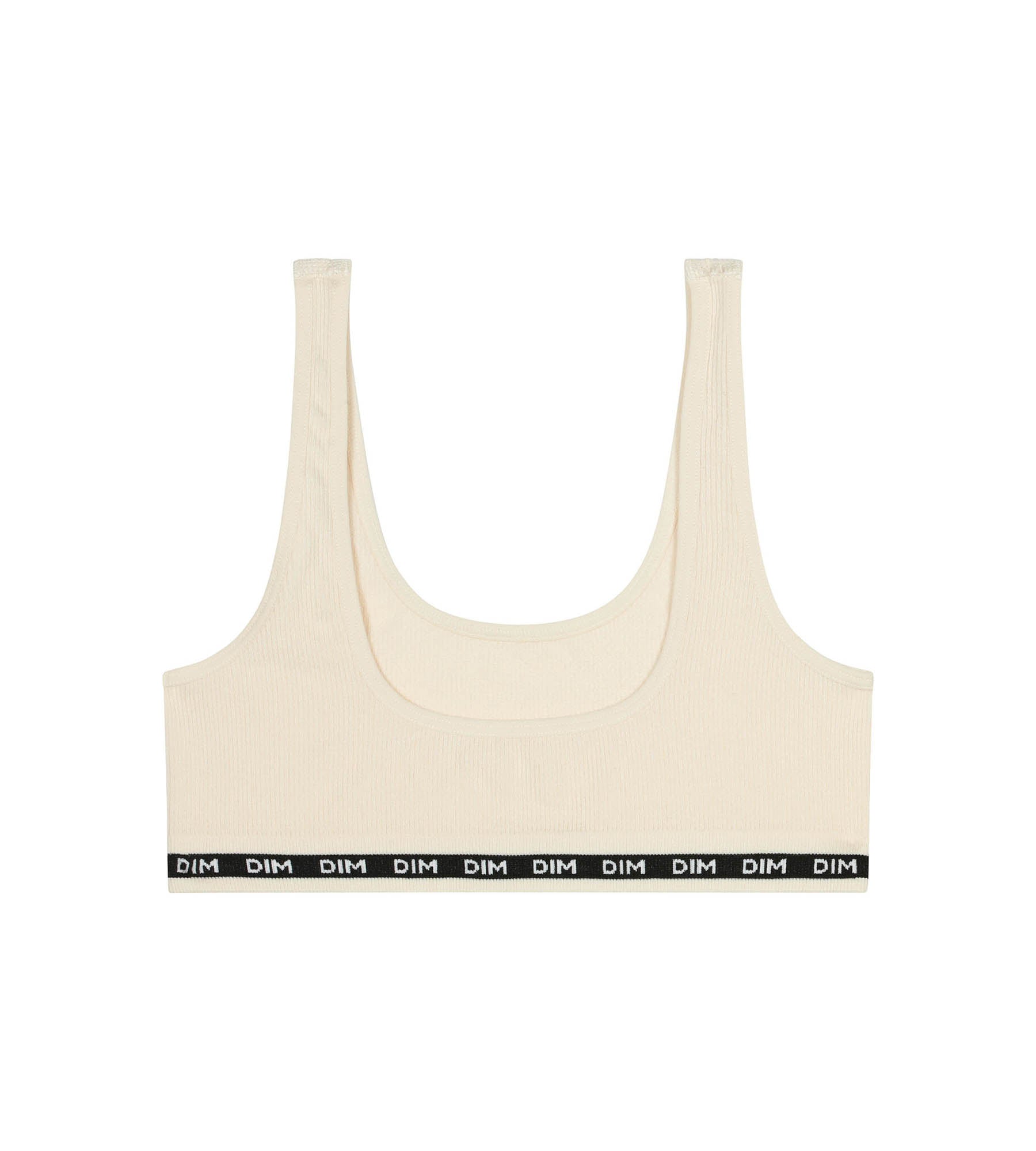 DIM Girls' ribbed fabric bralette in Beige Ivory Dim Icons