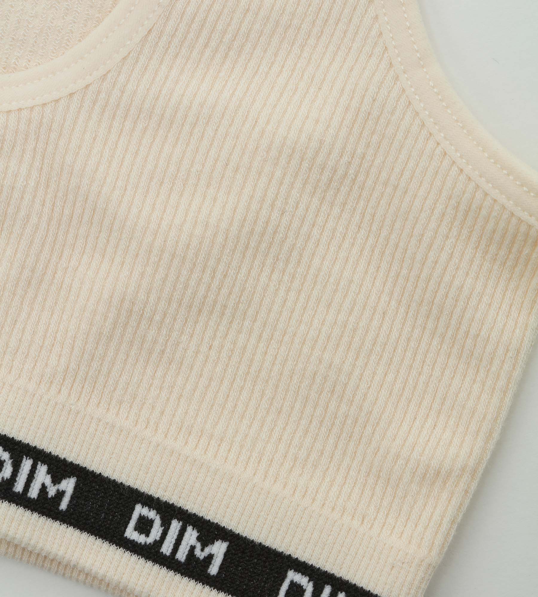DIM Girls' ribbed fabric bralette in Beige Ivory Dim Icons
