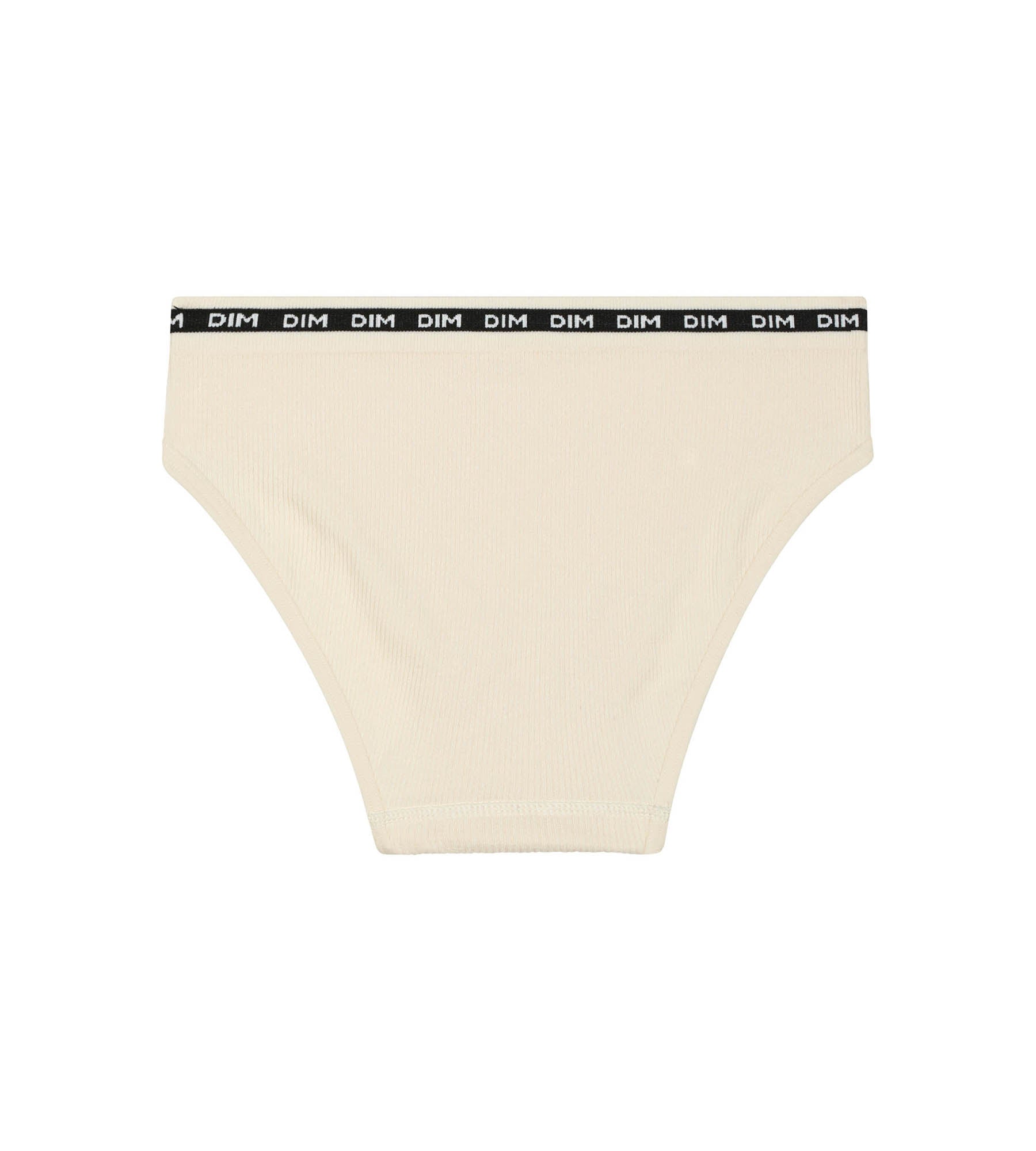 DIM Girls' ribbed fabric briefs in Beige with black waistband Dim Icons