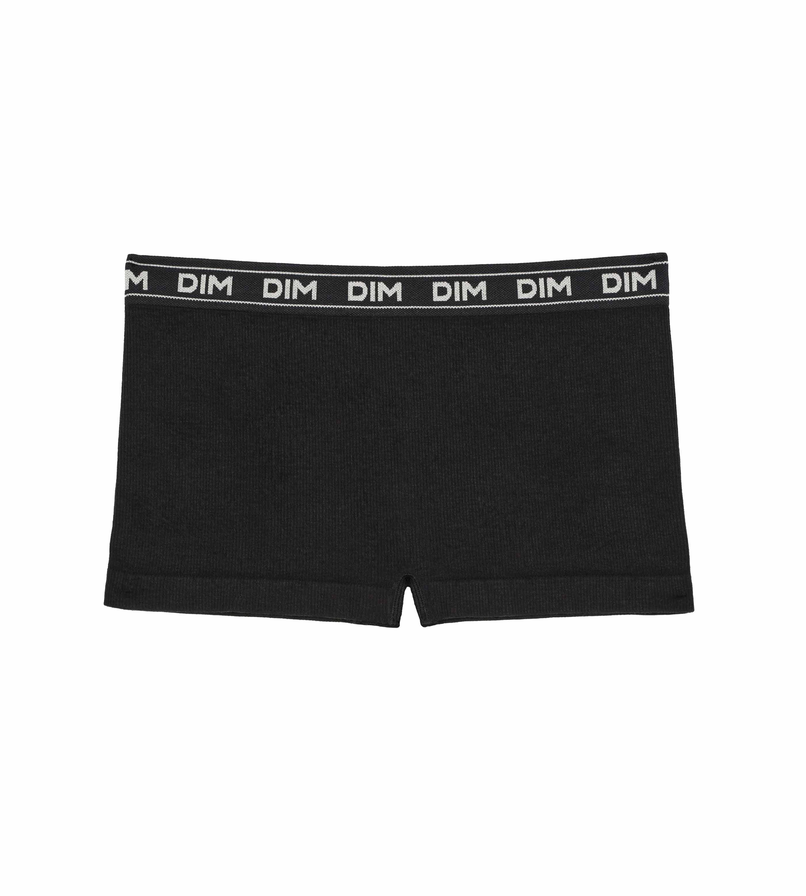 DIM Boys' ribbed microfibre boxers in Black Dim Icons