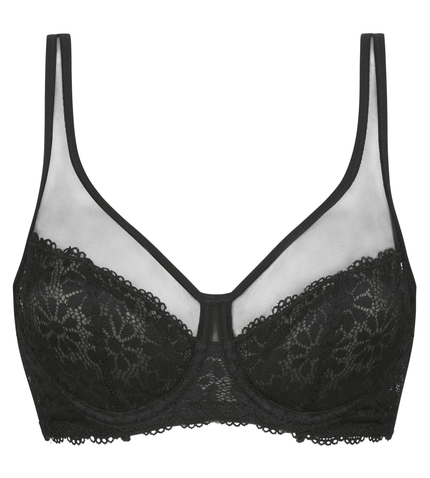 DIM Black floral lace full cup bra Generous Limited Edition