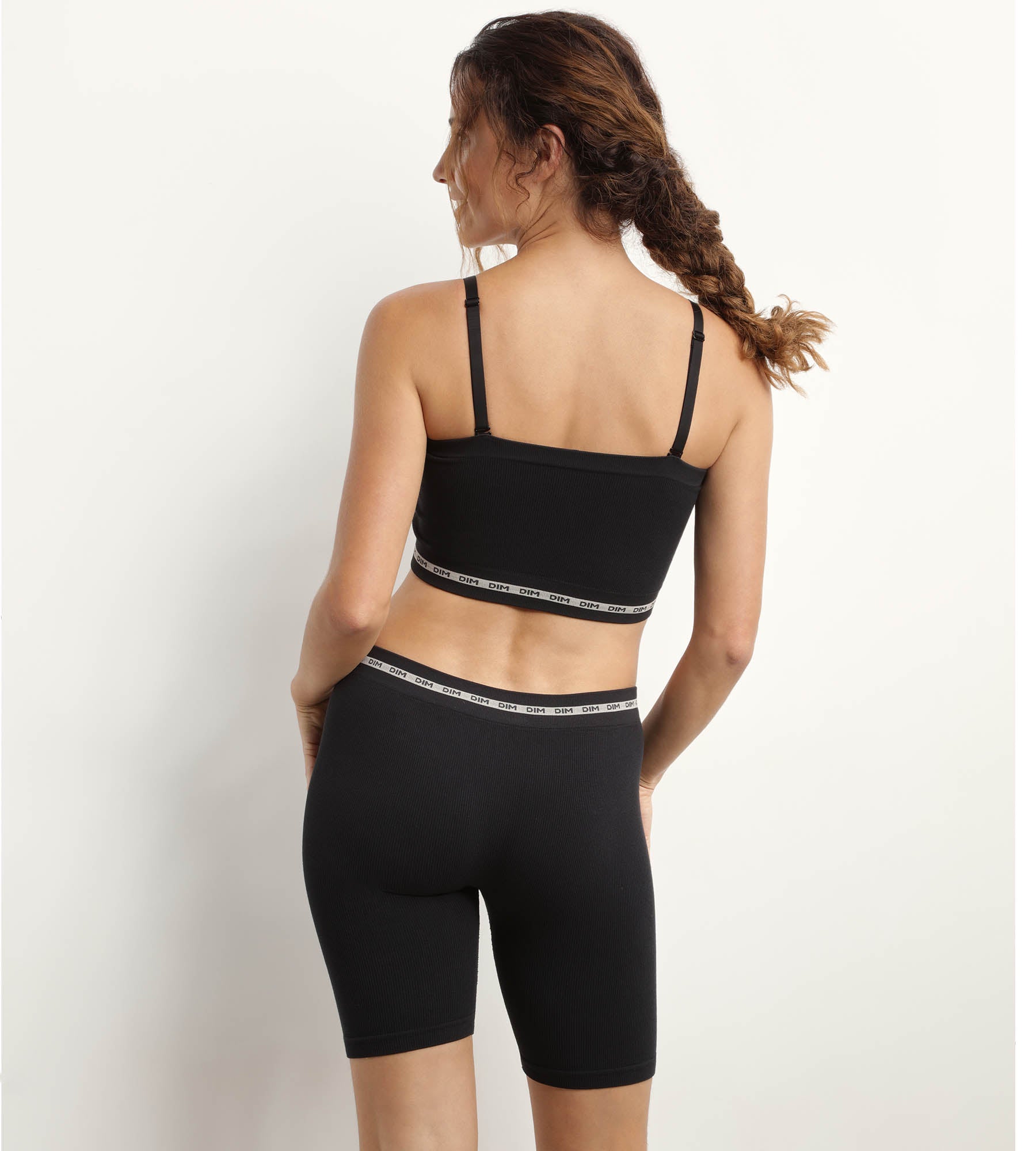 DIM Microfibre wireless Black bandeau bra Dim Icons Seamless