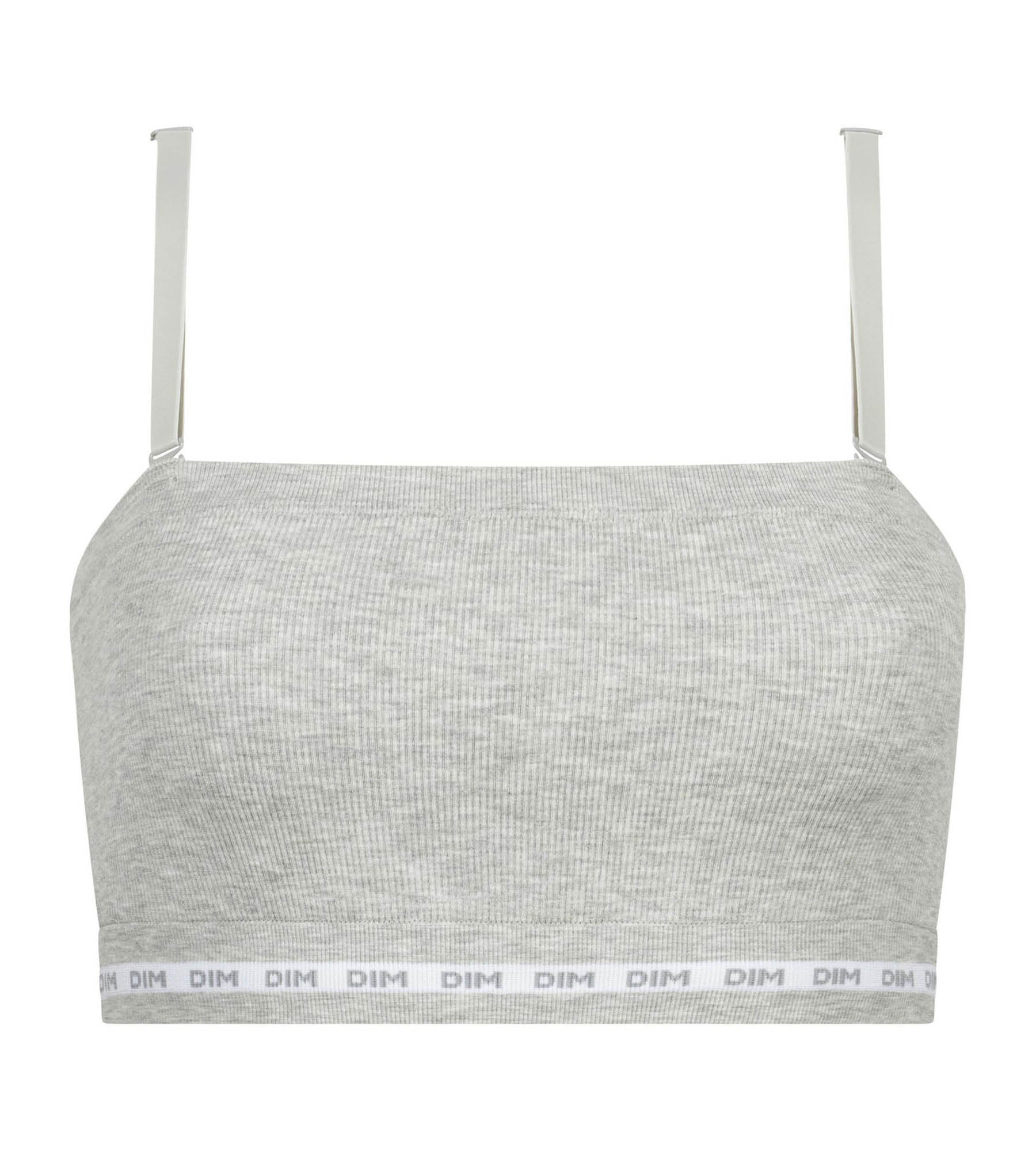 DIM Women's ribbed bra Dim Icons Heather Grey