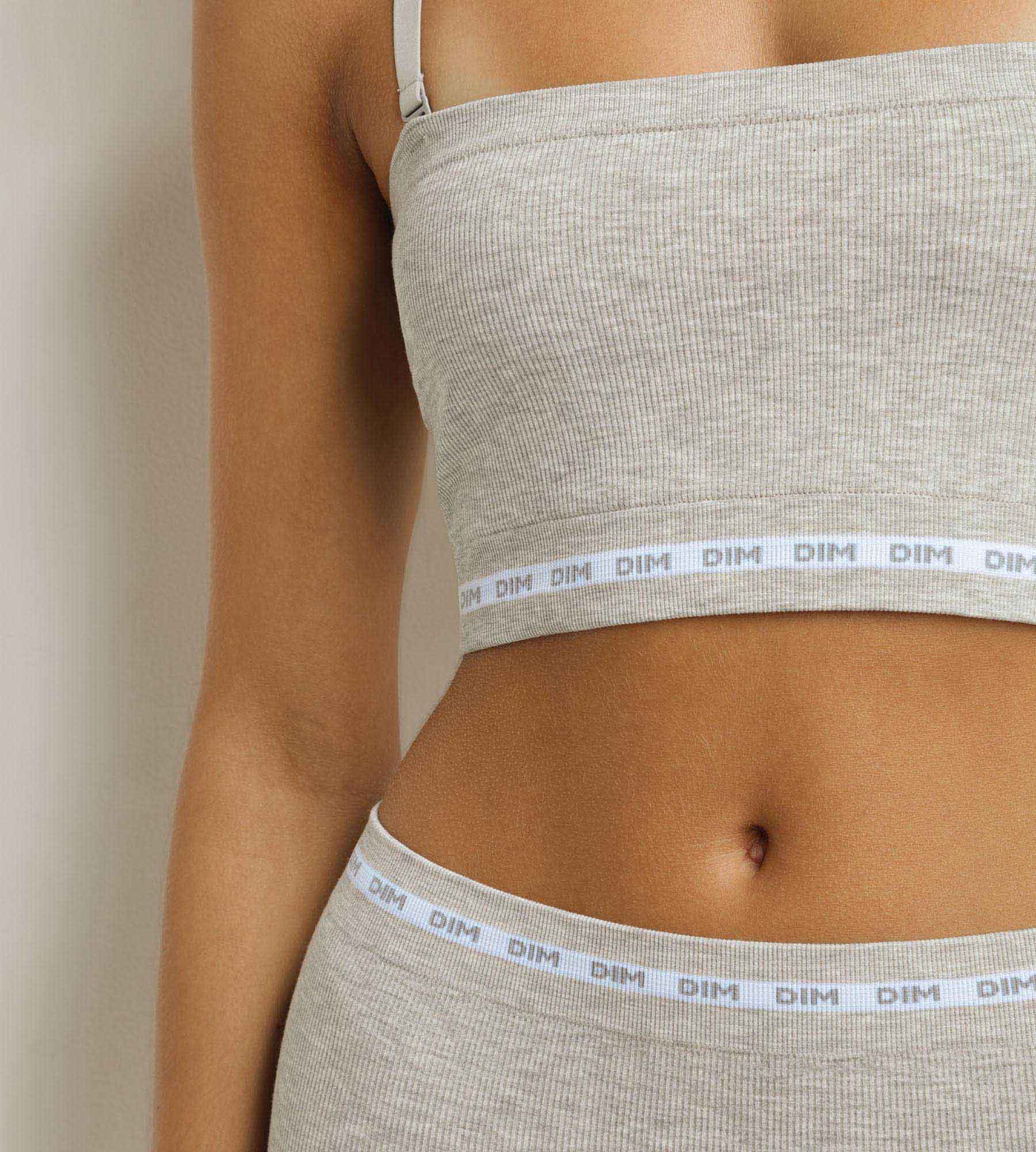 DIM Women's ribbed bra Dim Icons Heather Grey