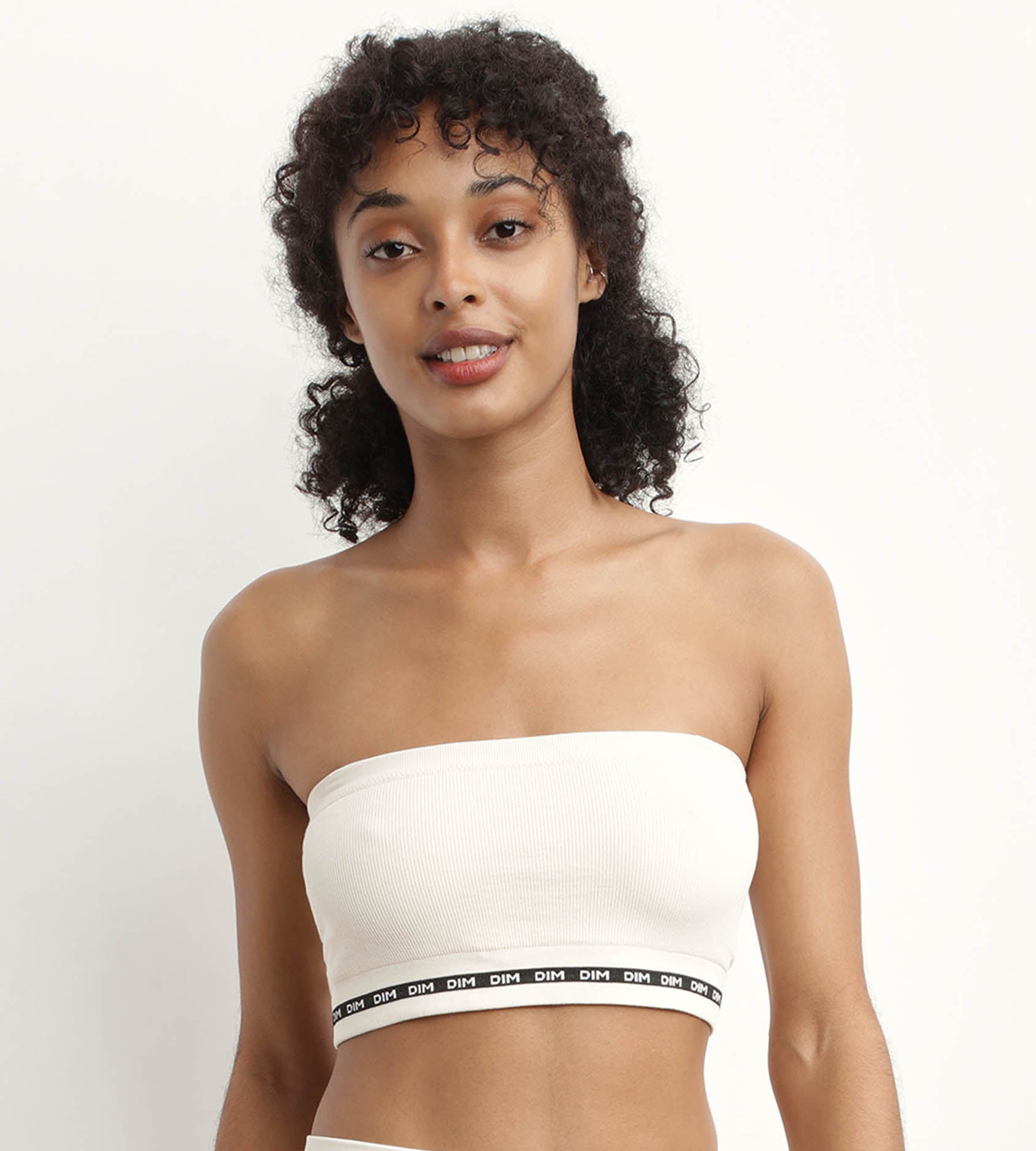 DIM Microfibre wireless Beige bandeau bra Dim Icon Seamless
