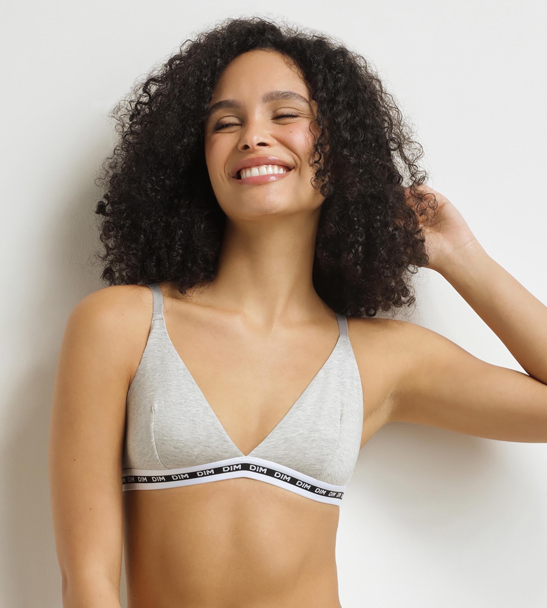 DIM Women's triangle bra without underwire Dim Icons Heather Grey