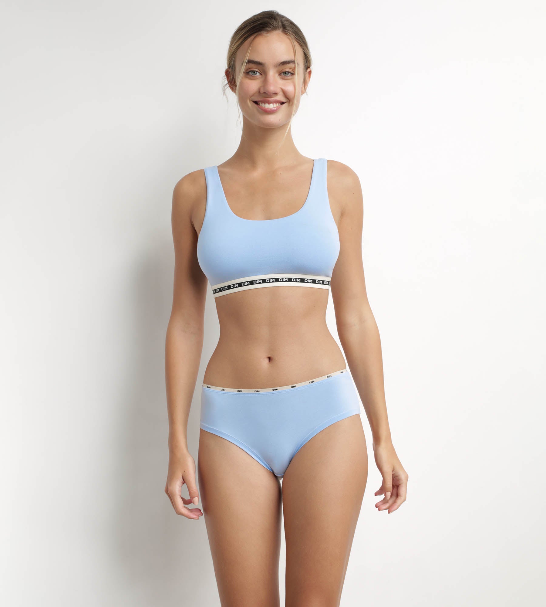DIM Women's modal cotton bra Bleu Azur Dim Icons Essentiel