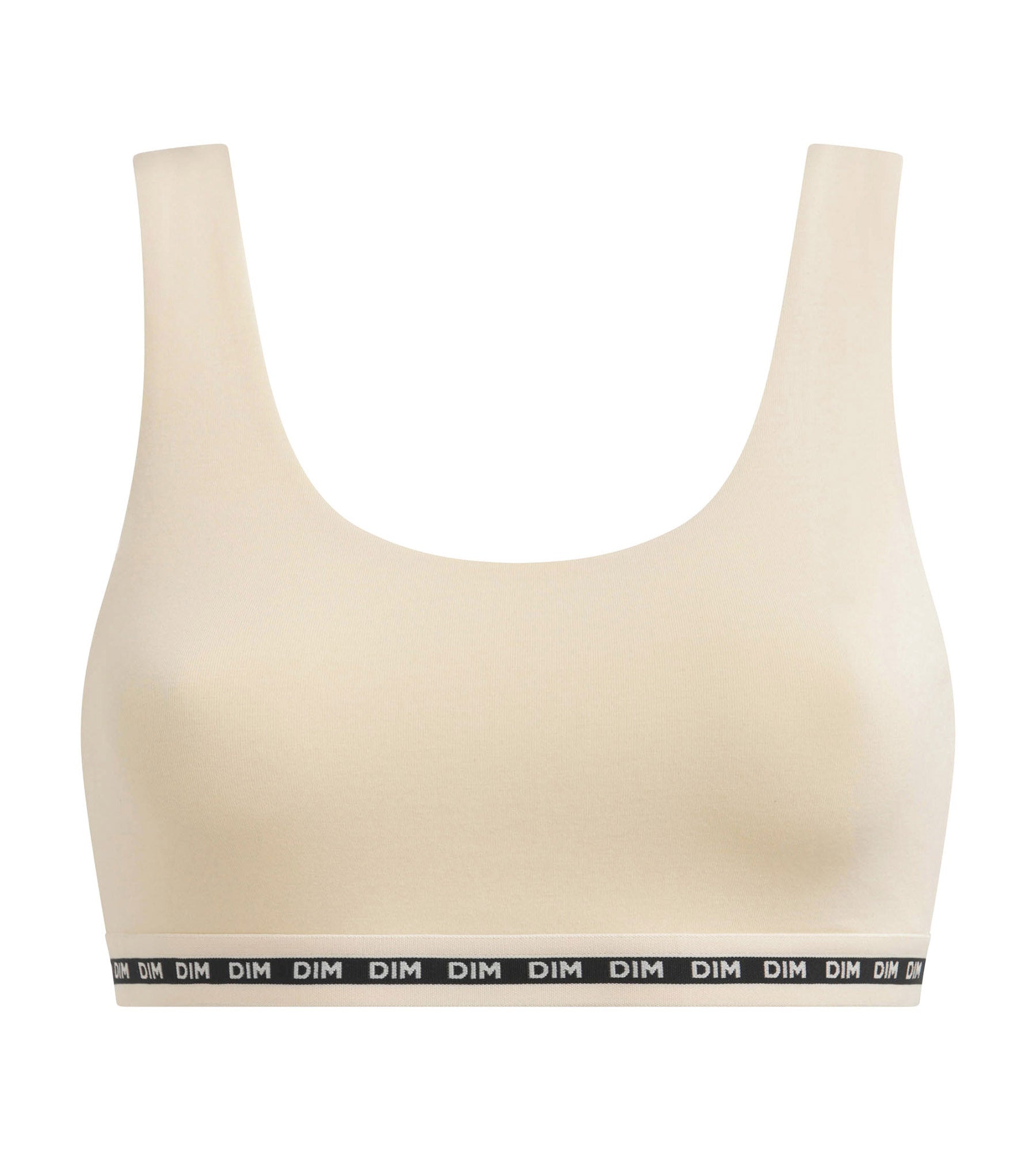 DIM Modal polyamide wireless Beige crop top bra Dim Icons Essentiel