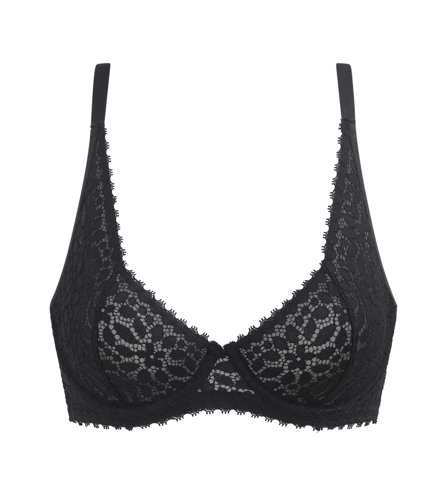 DIM Underwire floral lace bra in Black Daily Dentelle
