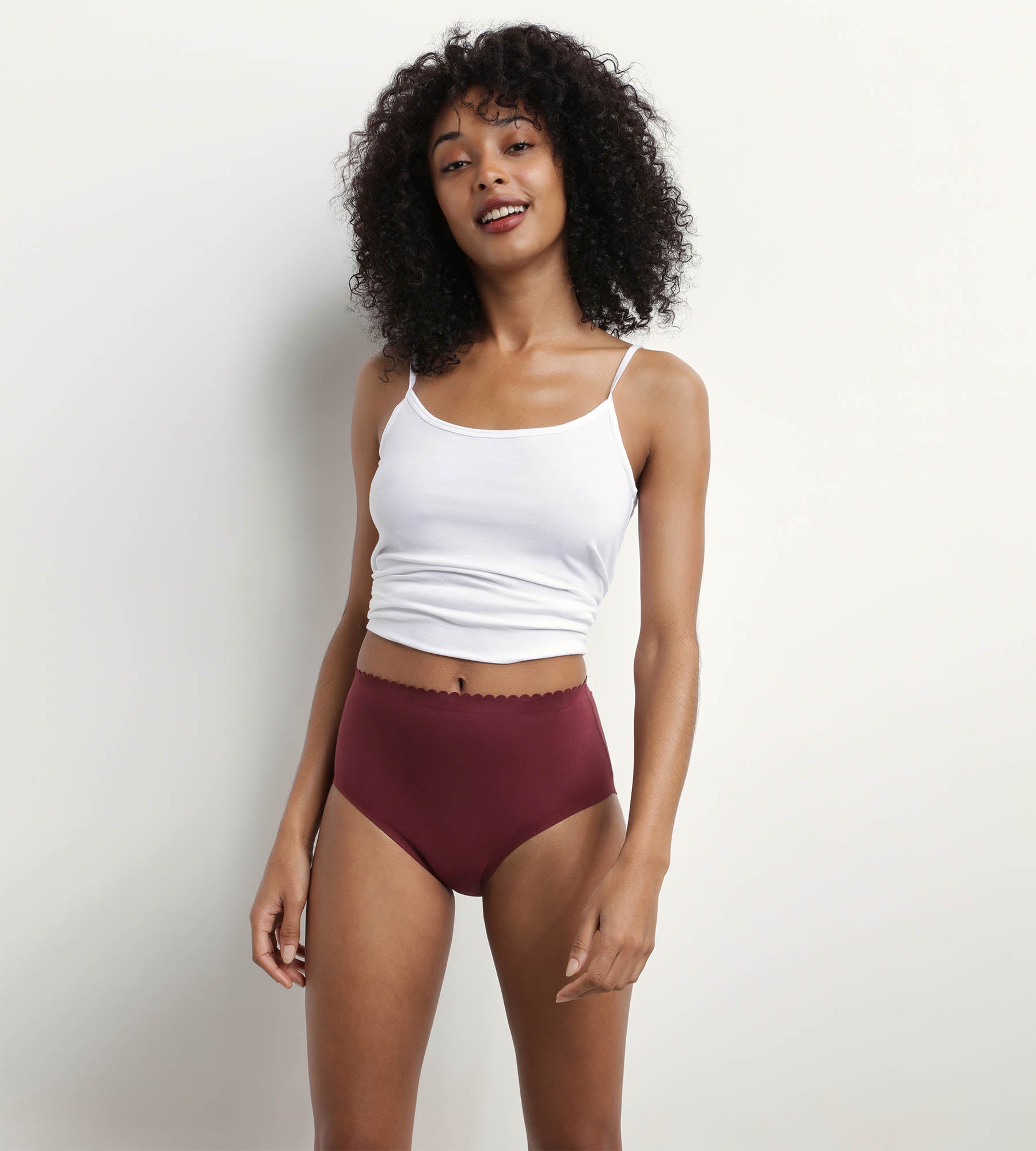 DIM Pack of 2 high-rise briefs in stretch cotton in Ruby Pink Body Touch Easy