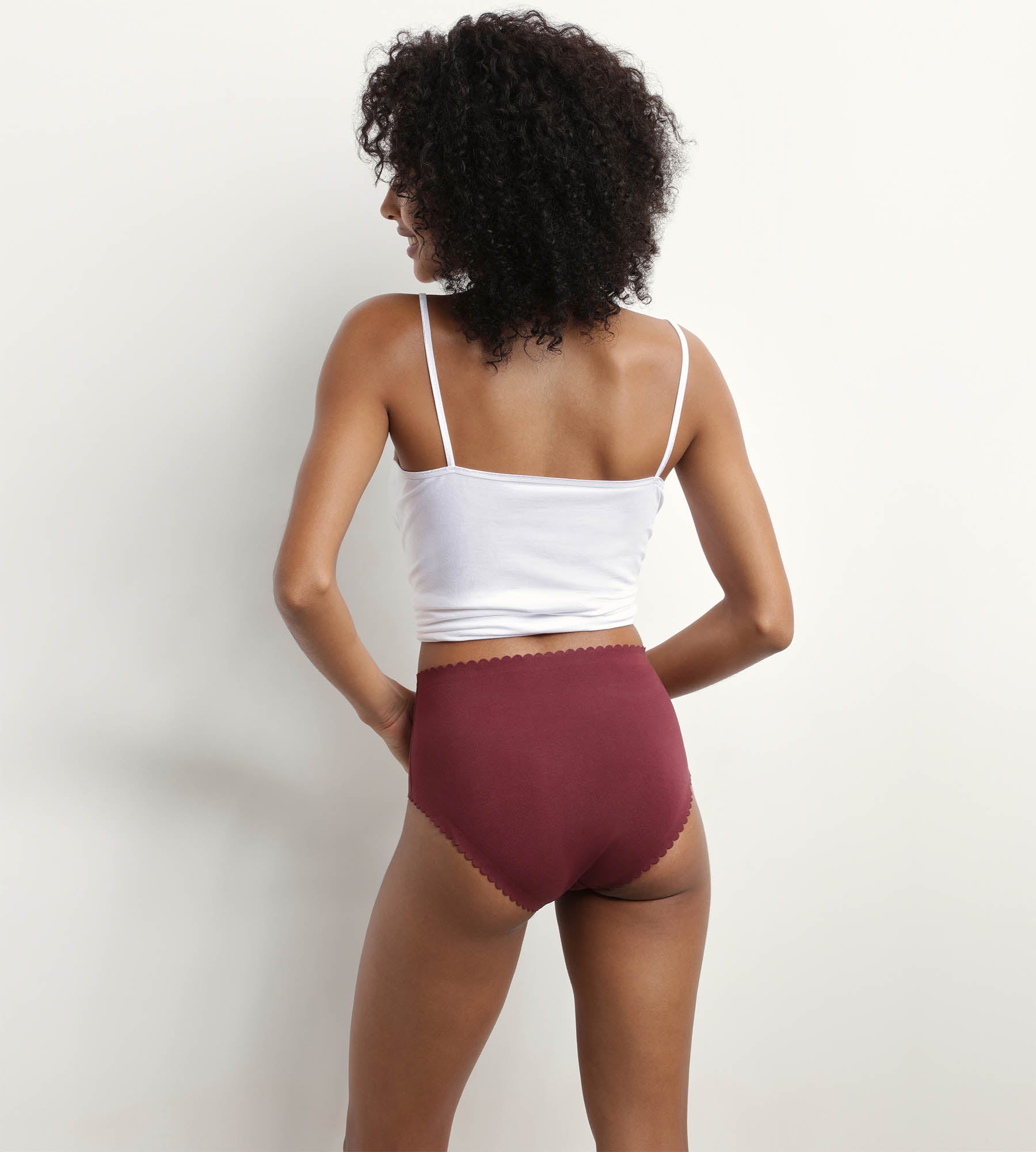 DIM Pack of 2 high-rise briefs in stretch cotton in Ruby Pink Body Touch Easy