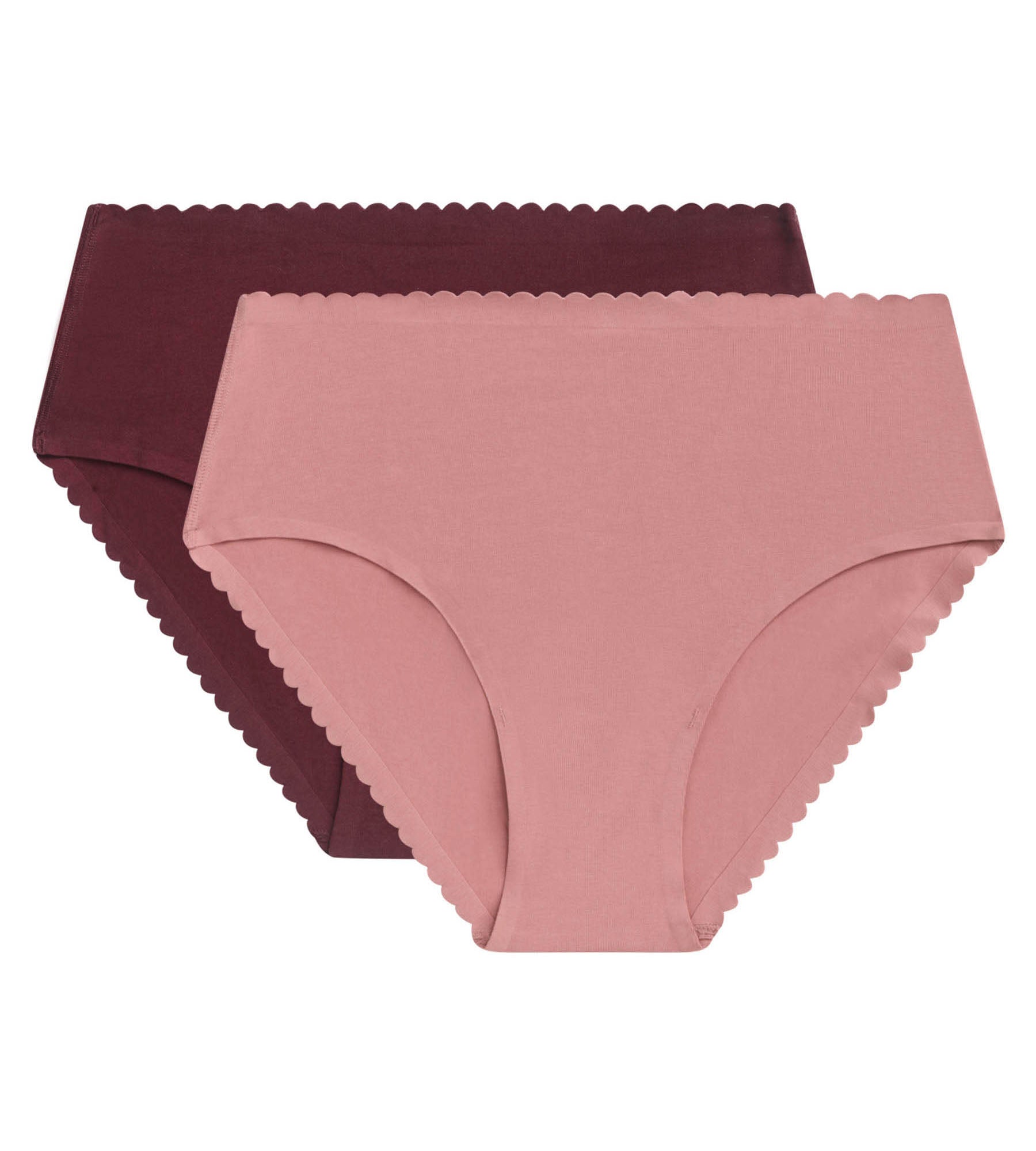 DIM Pack of 2 high-rise briefs in stretch cotton in Ruby Pink Body Touch Easy