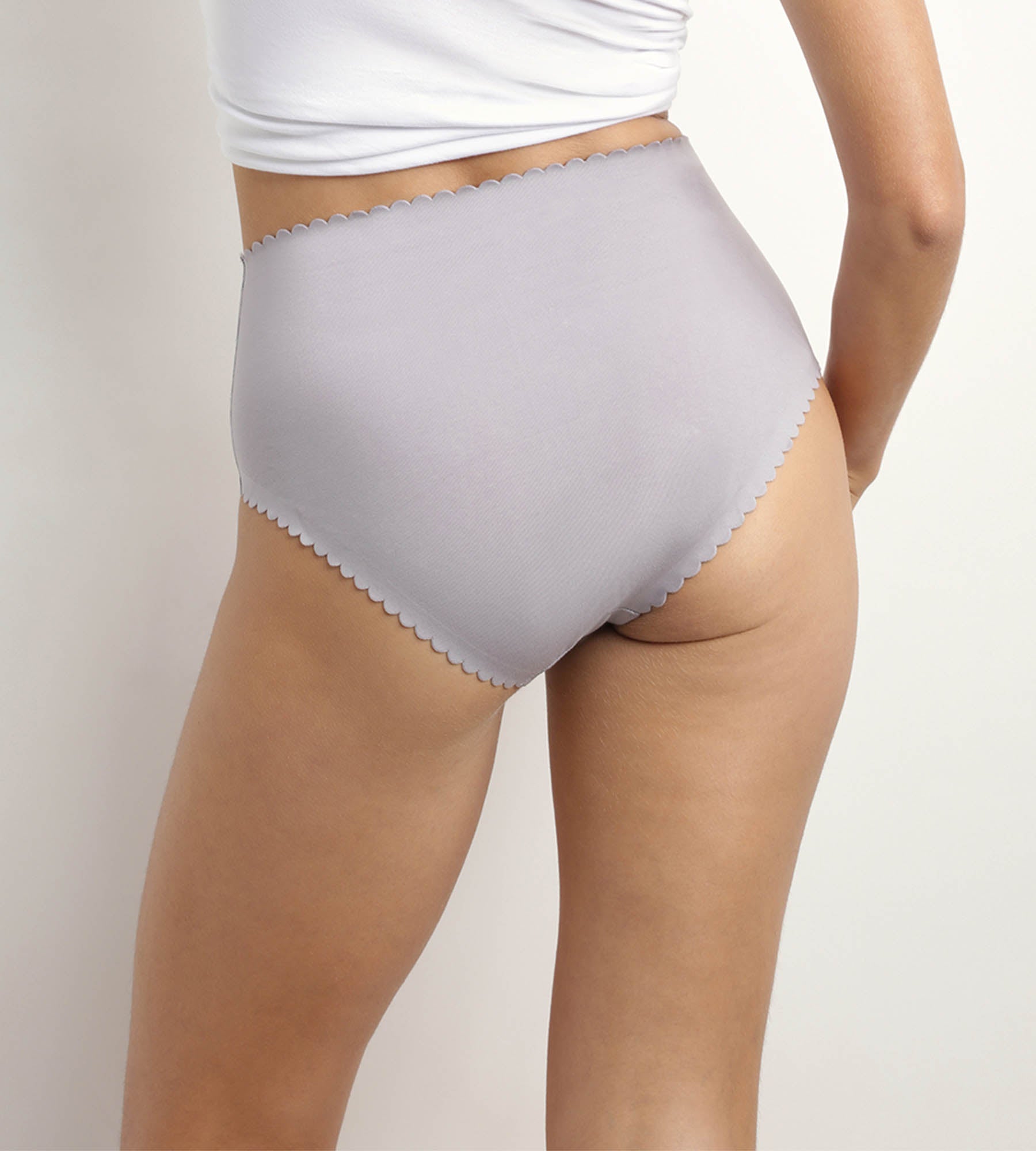 DIM Pack of 2 high-rise briefs in stretch cotton in White Gray Body Touch Easy
