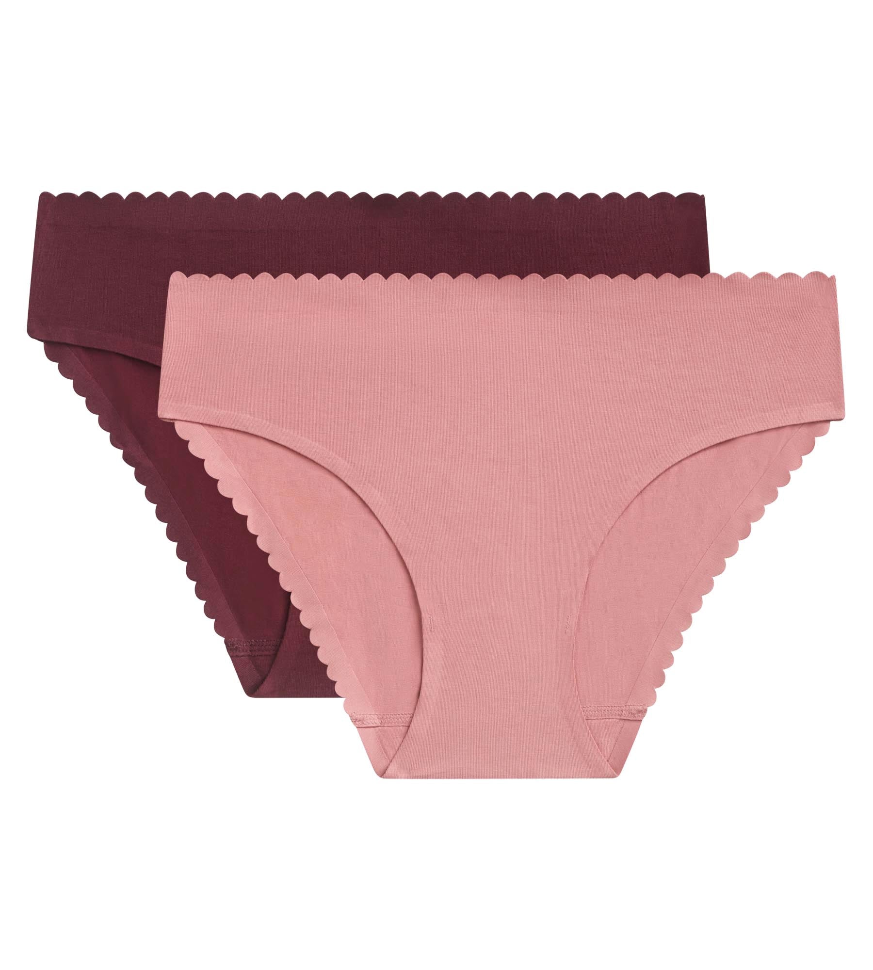 DIM Pack of 2 women's briefs in stretch cotton in Rose and Ruby Body Touch Easy