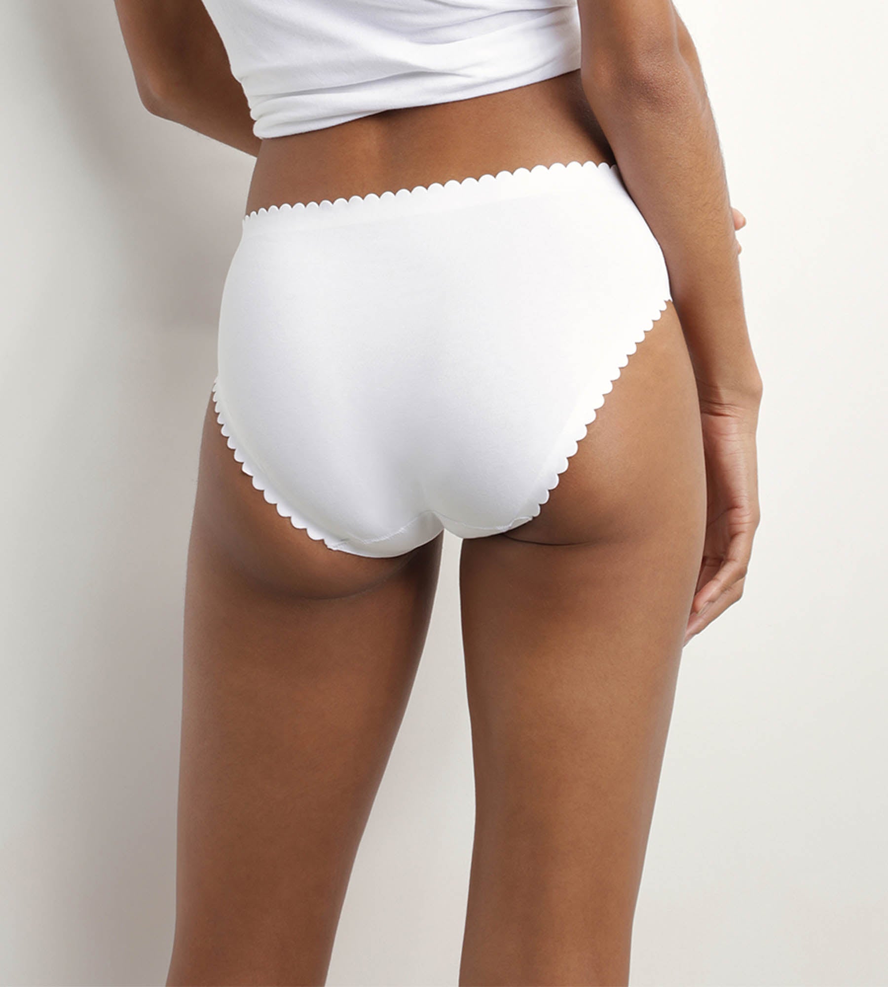 DIM Pack of 2 women's briefs in stretch cotton in White and Gray Body Touch Easy