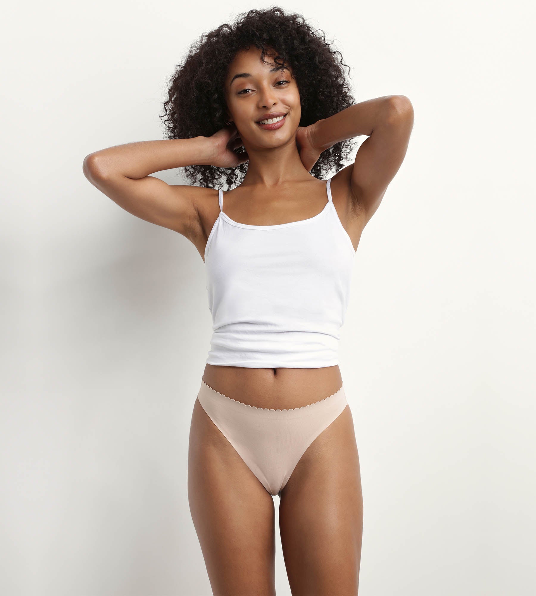 DIM Pack of 2 women's tangas in Flesh and Black microfibre Body Touch Easy