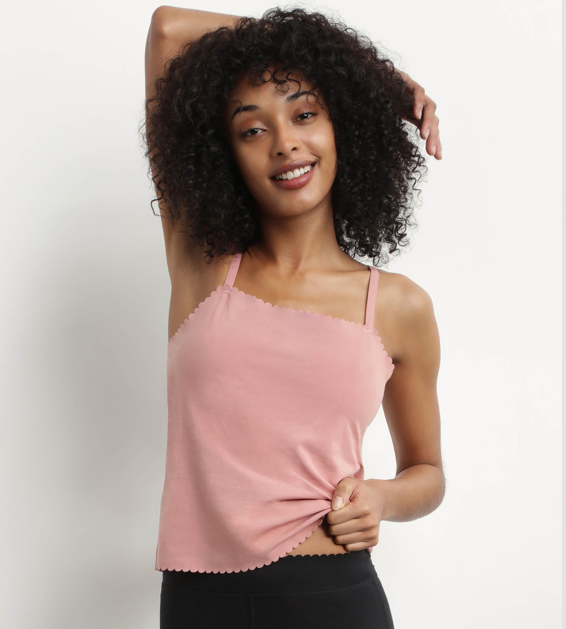 DIM Women's Pink Ombre cotton seamless stretch top Body Touch Easy